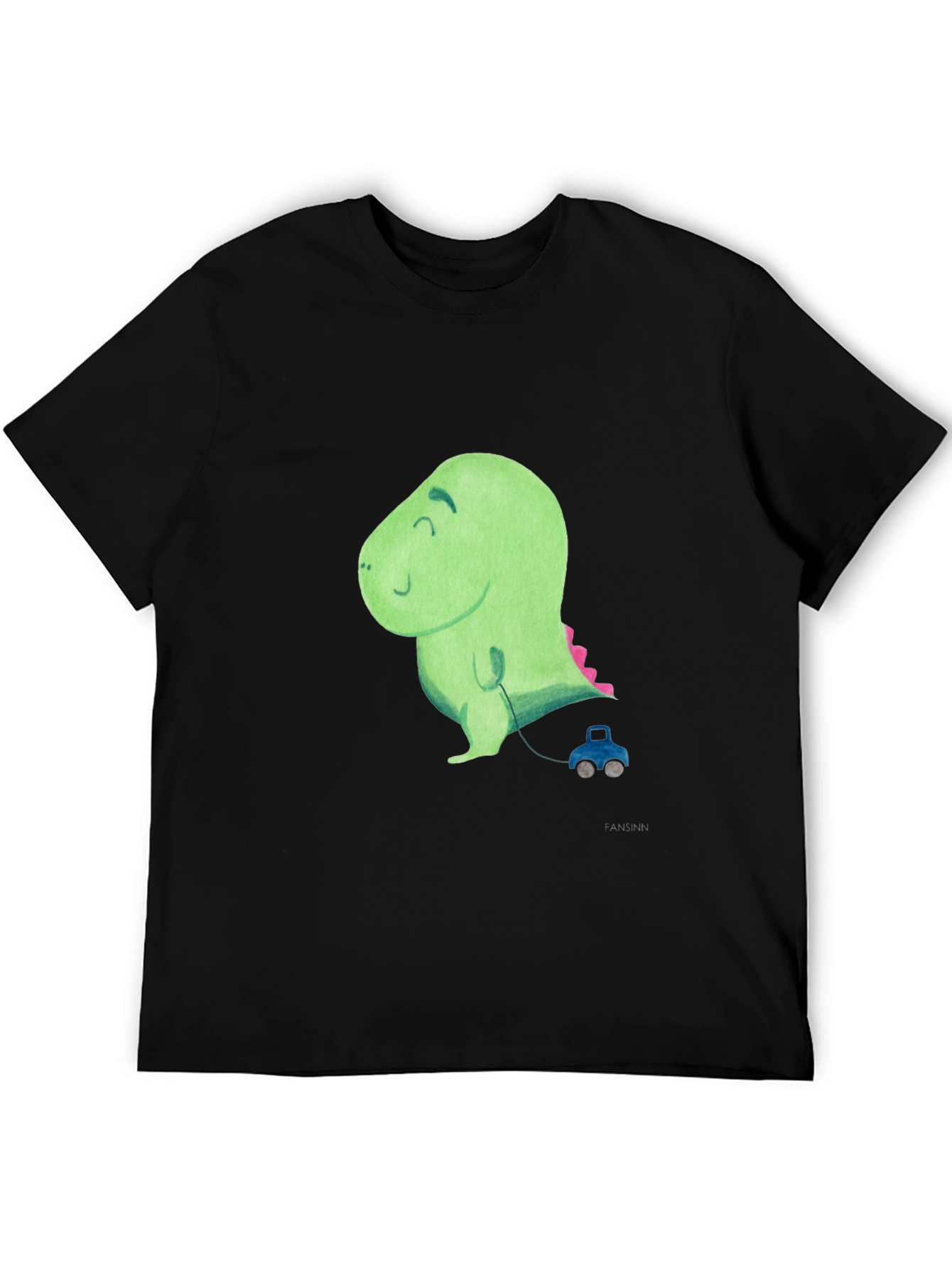 Black Cute Dinosaur Toy Car T-Shirt view 5
