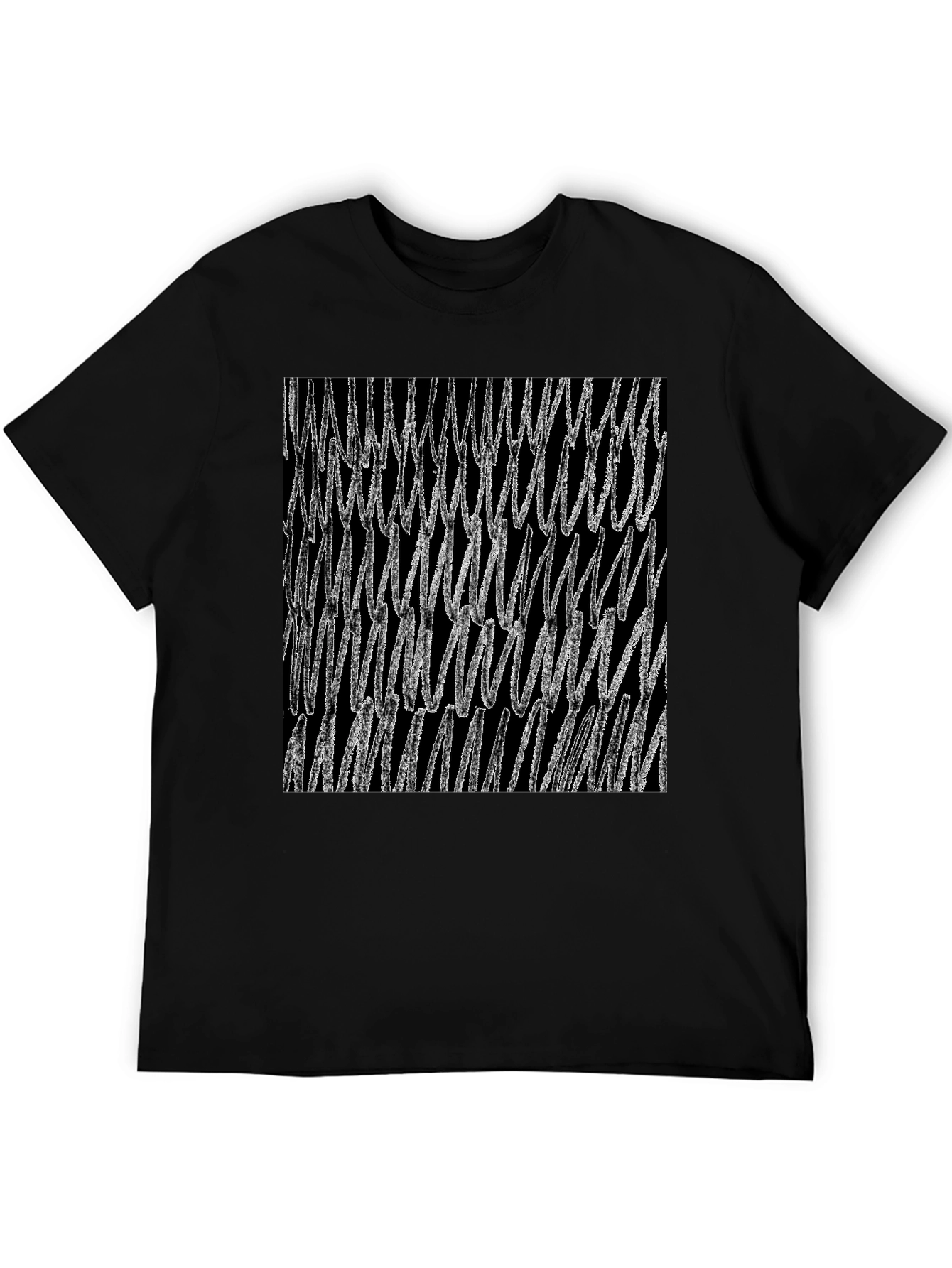 Black Abstract Scribble Graphic Black T-Shirt view 5