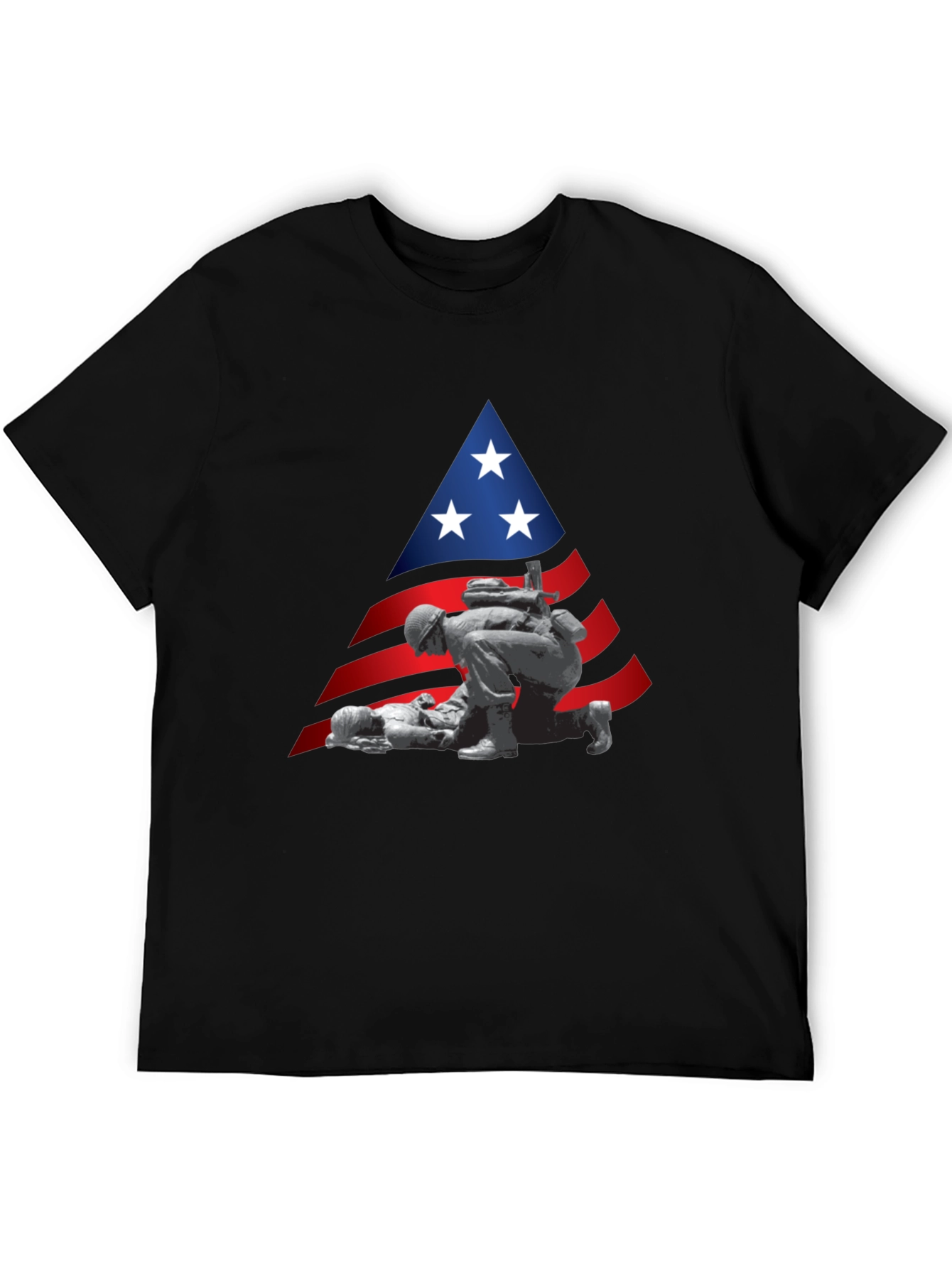 Black Patriotic Soldier T-Shirt - Support Our Troops! view 5