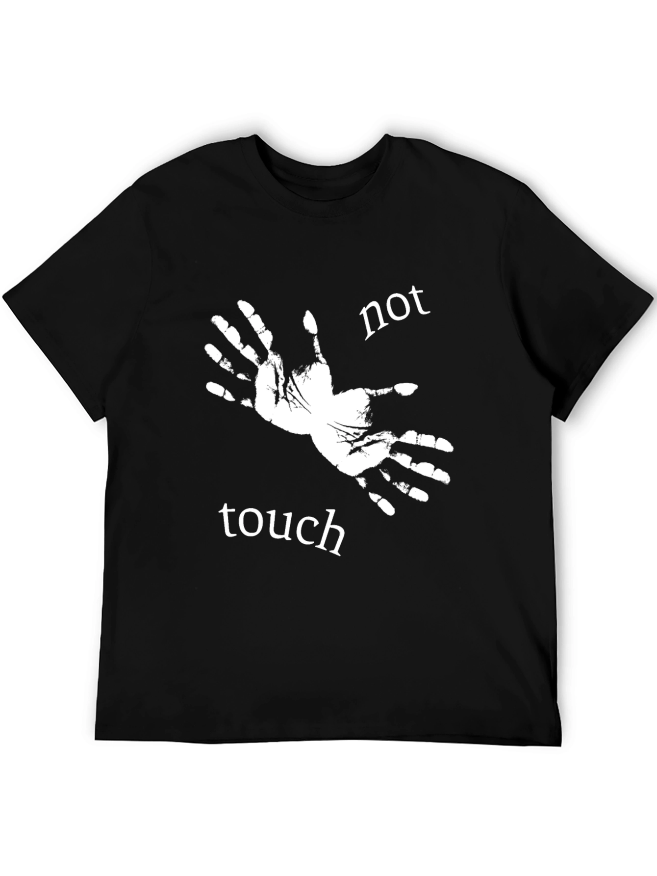 Black Not Touch Tee - Novelty Graphic Print T-Shirt view 5