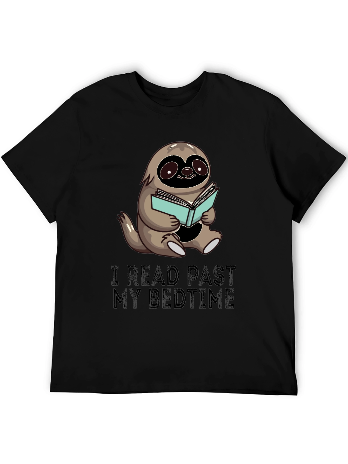 Black Sloth Reading T-Shirt - I Read Past My Bedtime view 5