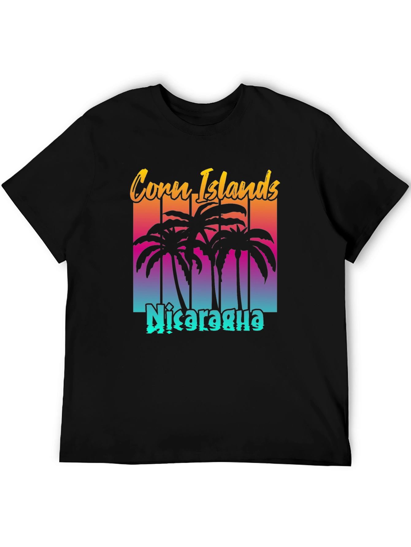Black Corn Islands Nicaragua Tee - Retro Style Graphic T-Shirt view 5