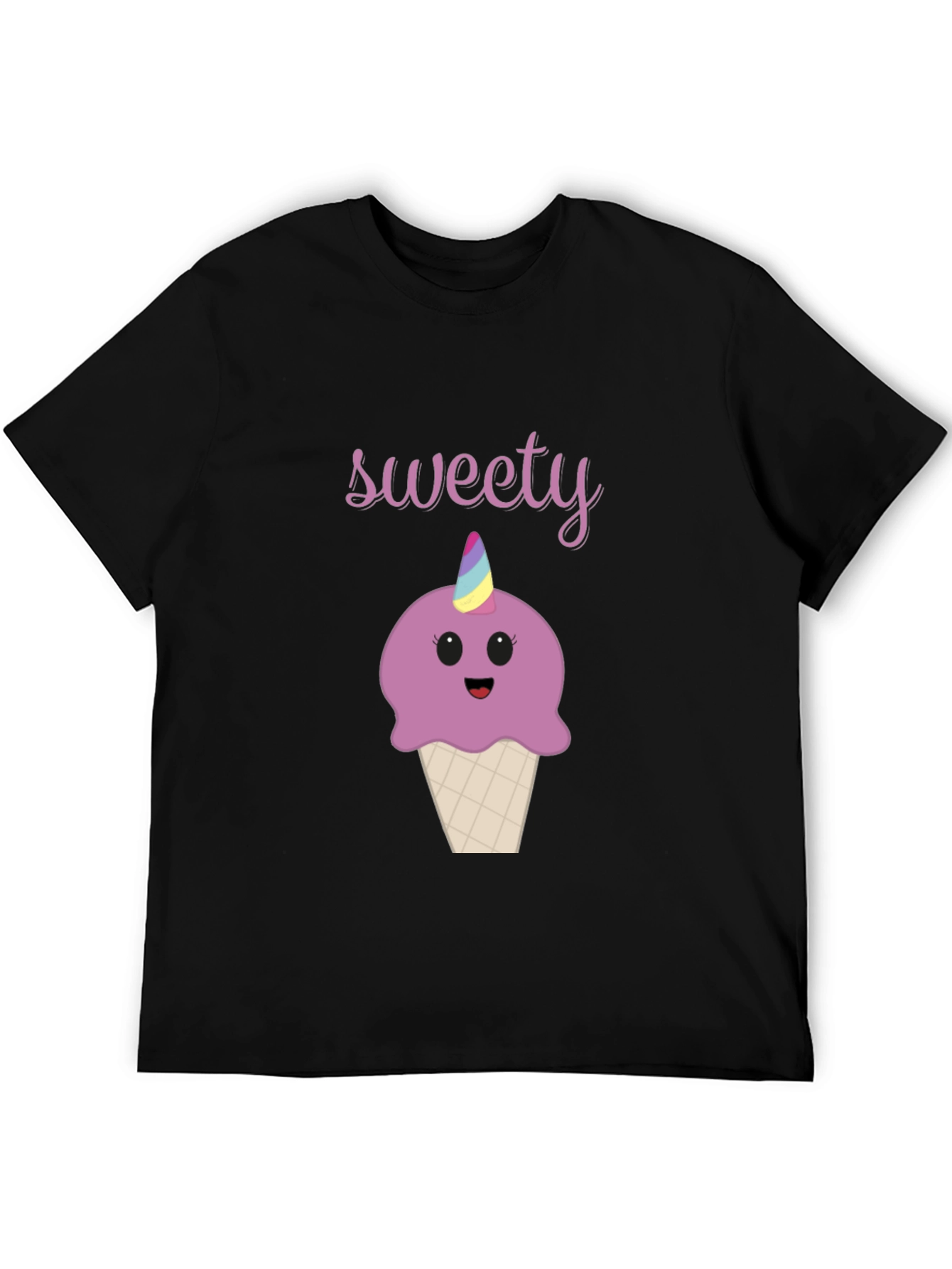 Black Sweet Unicorn Cupcake T-Shirt - Fun Graphic Tee view 5