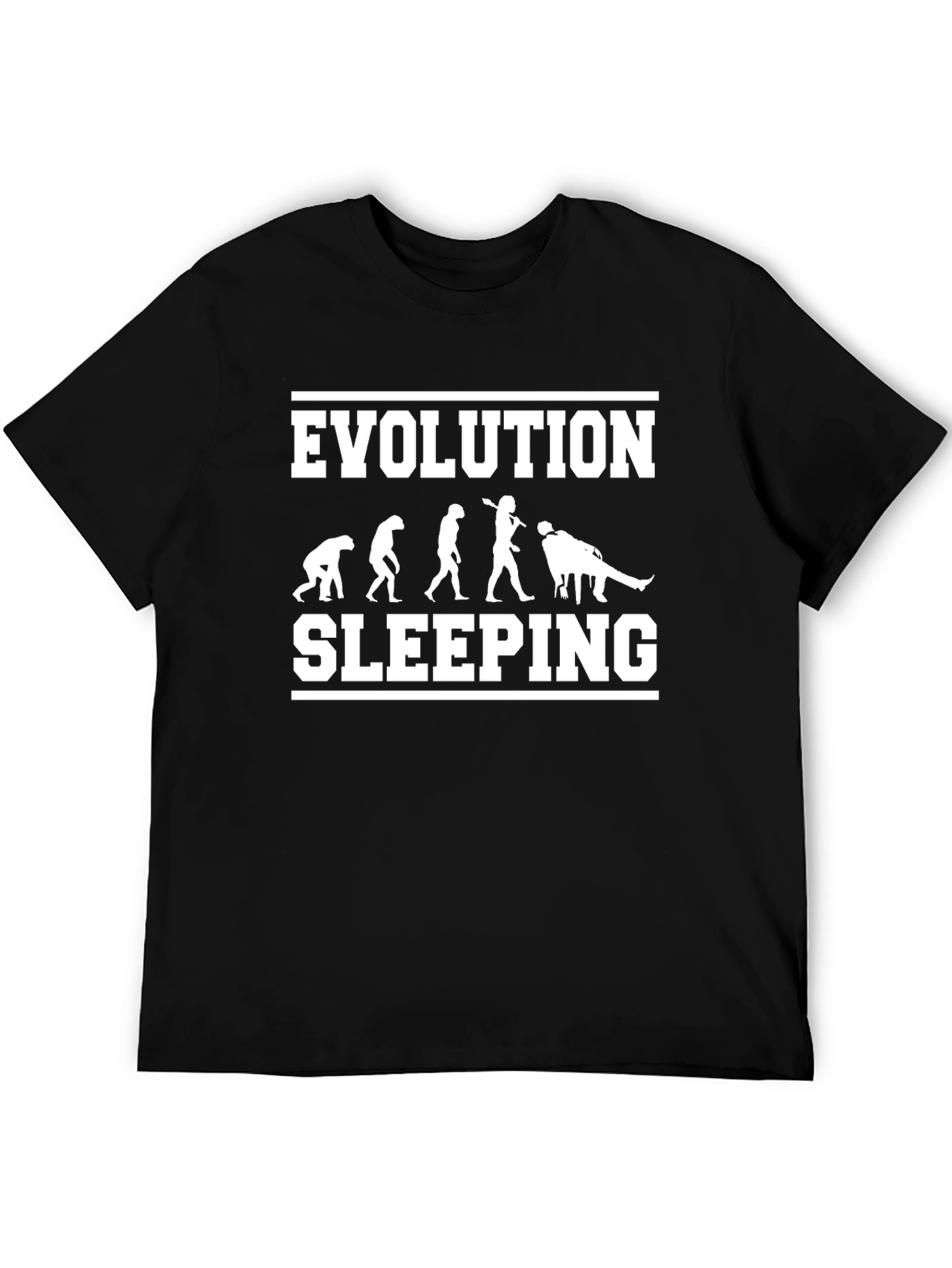 Black Evolution of Sleeping T-Shirt - Funny Graphic Tee view 5