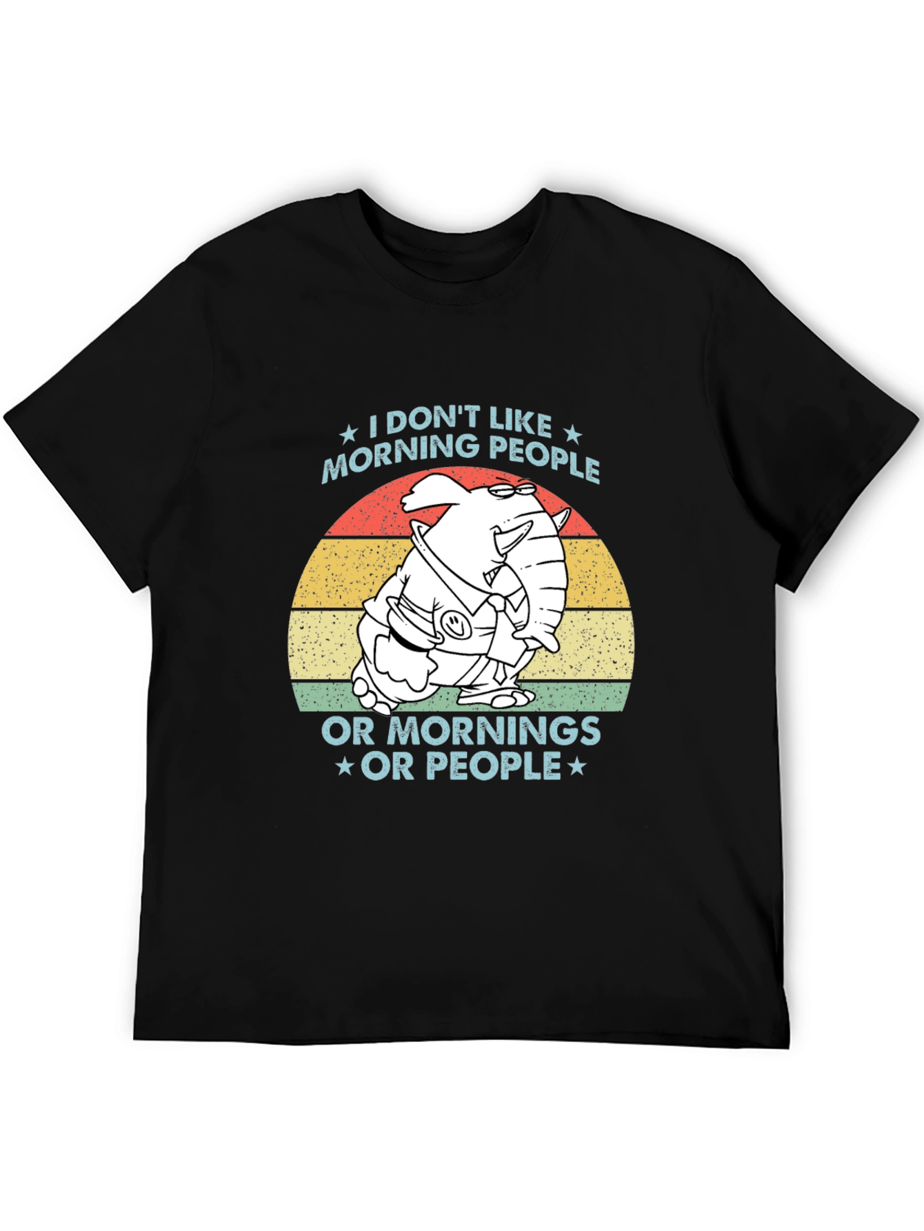 Black Funny "I Don't Like Morning People" Graphic Tee view 5
