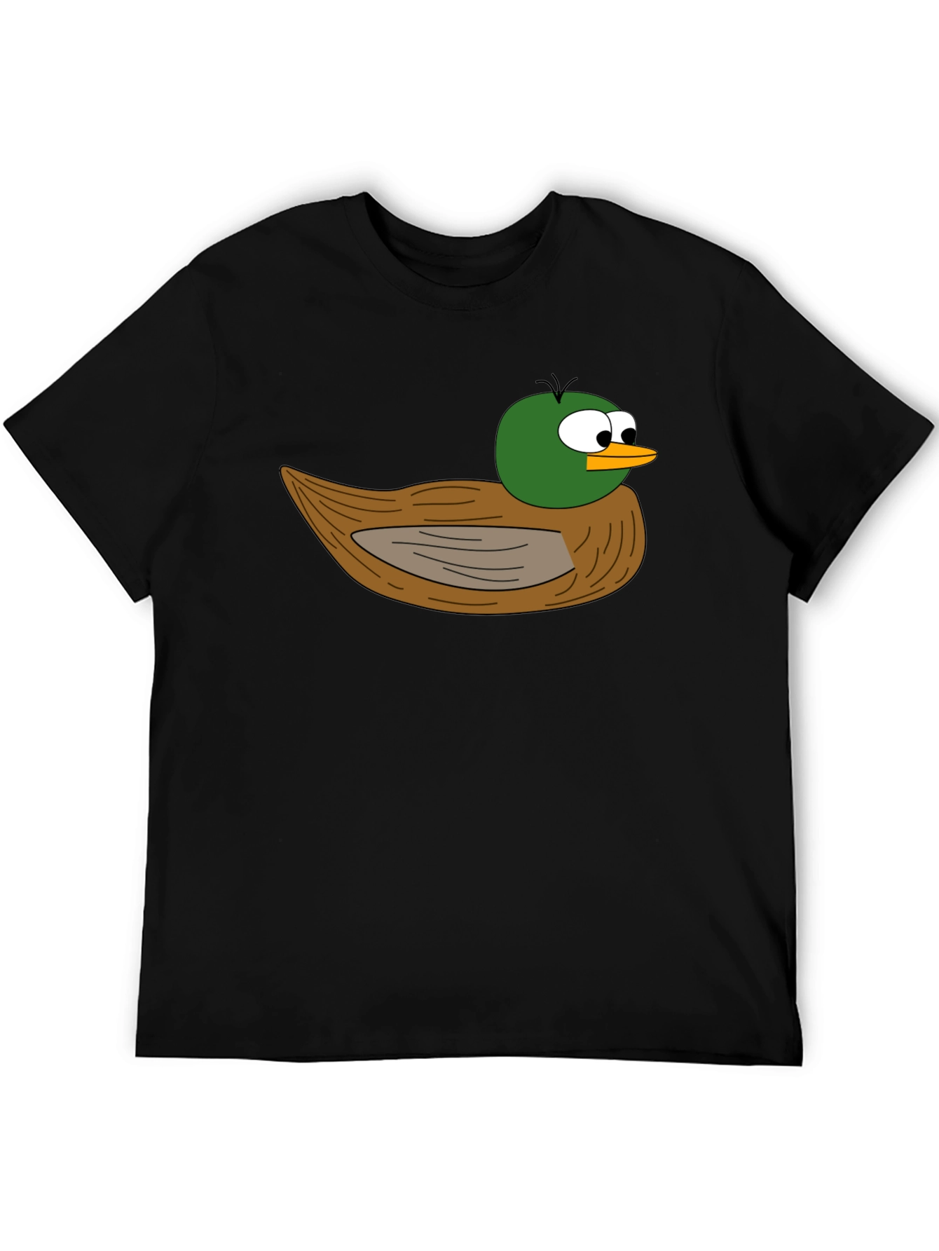 Black Cartoon Duck Graphic Black T-Shirt view 5