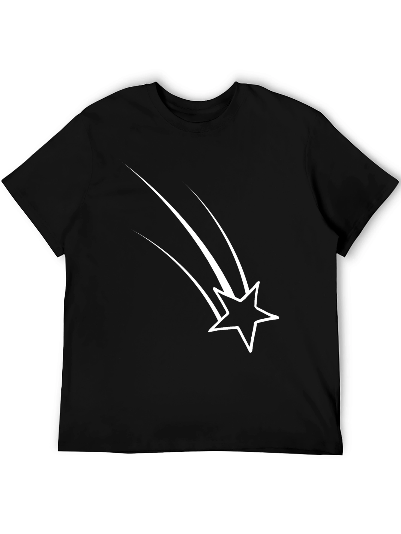 Black Black Tee with Shooting Star Design view 5