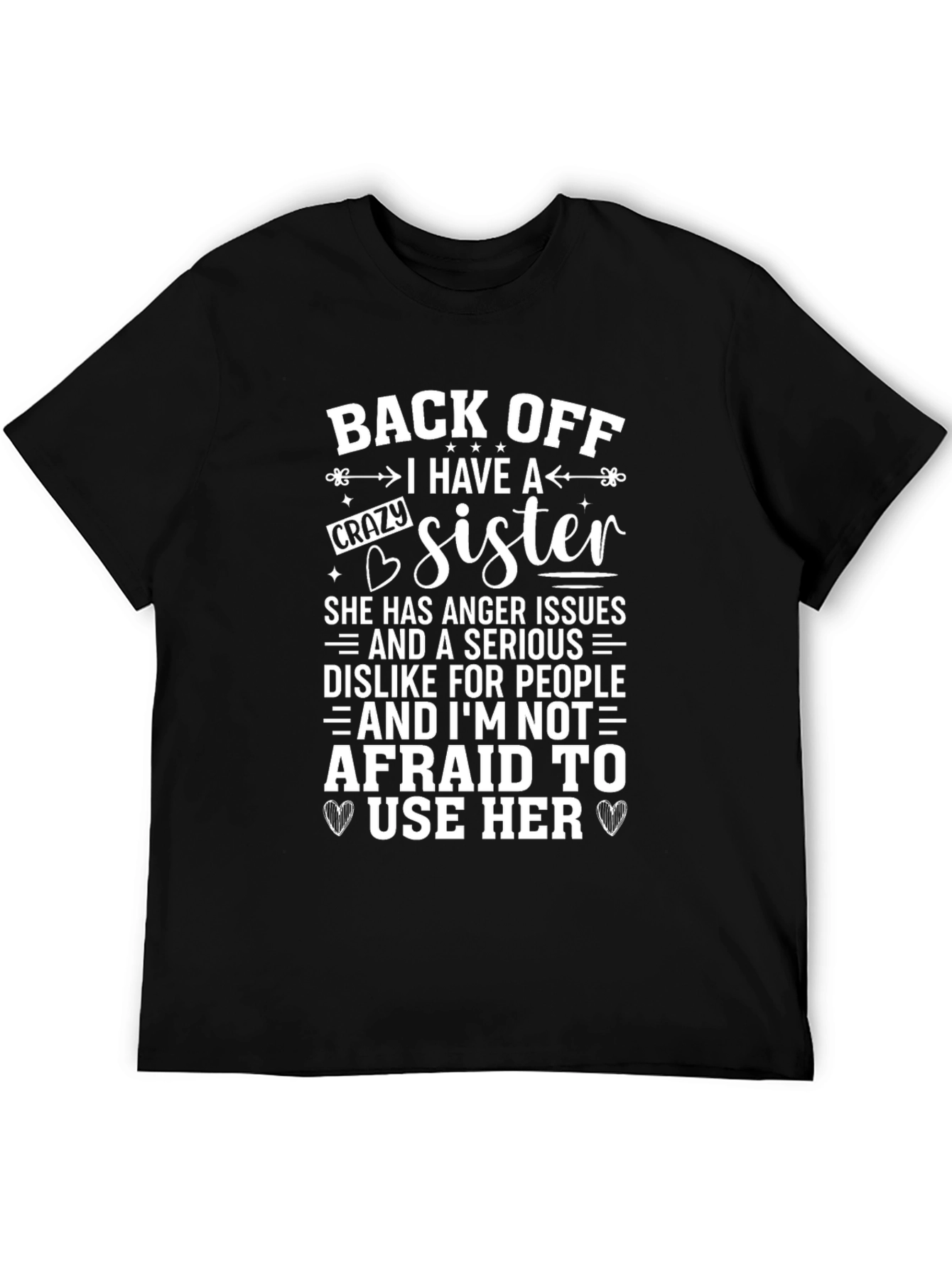 Black Back Off Crazy Sister Graphic T-Shirt view 5