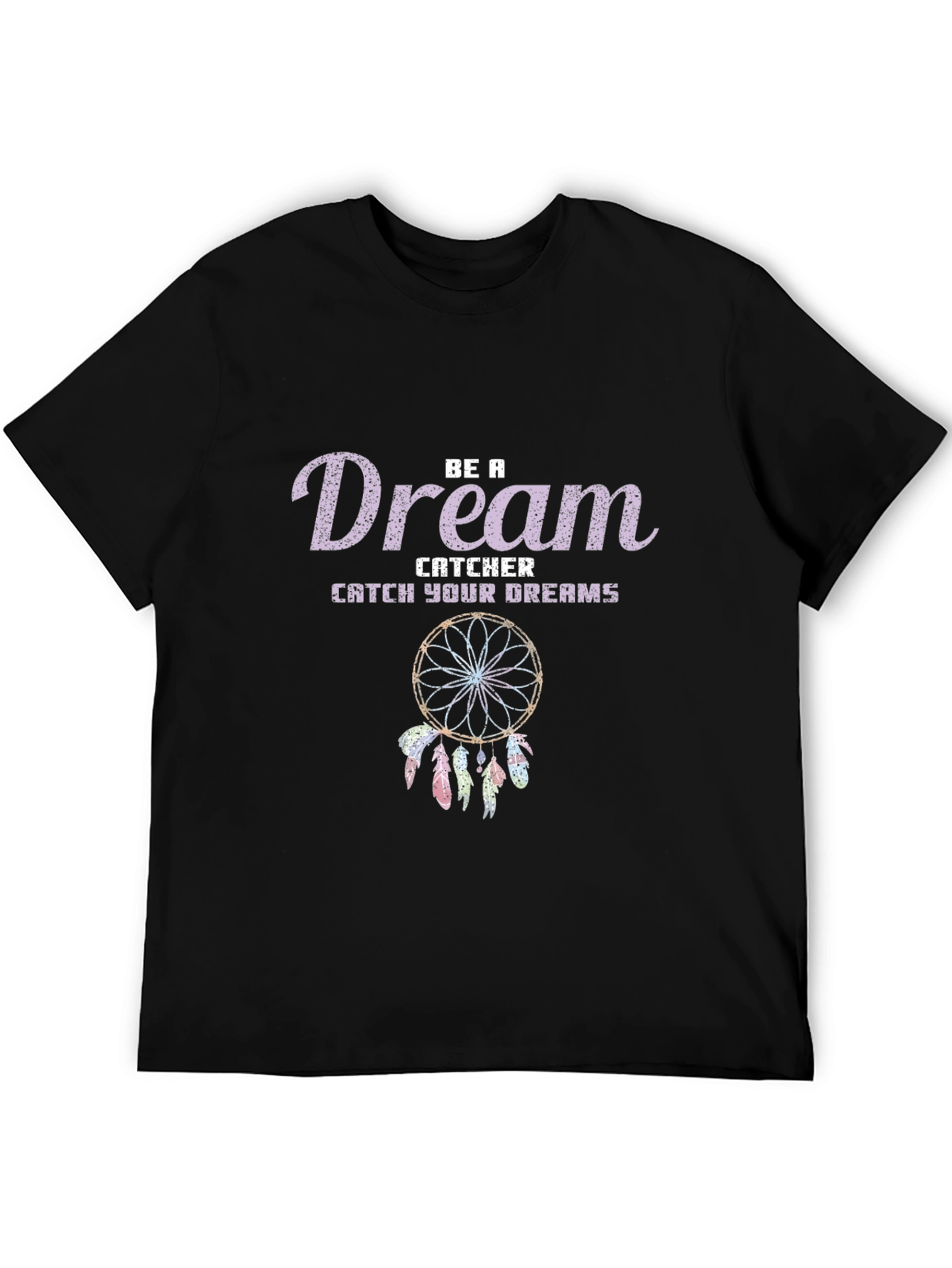 Black Dream Catcher Graphic Tee - Unisex Soft Black T-Shirt view 5