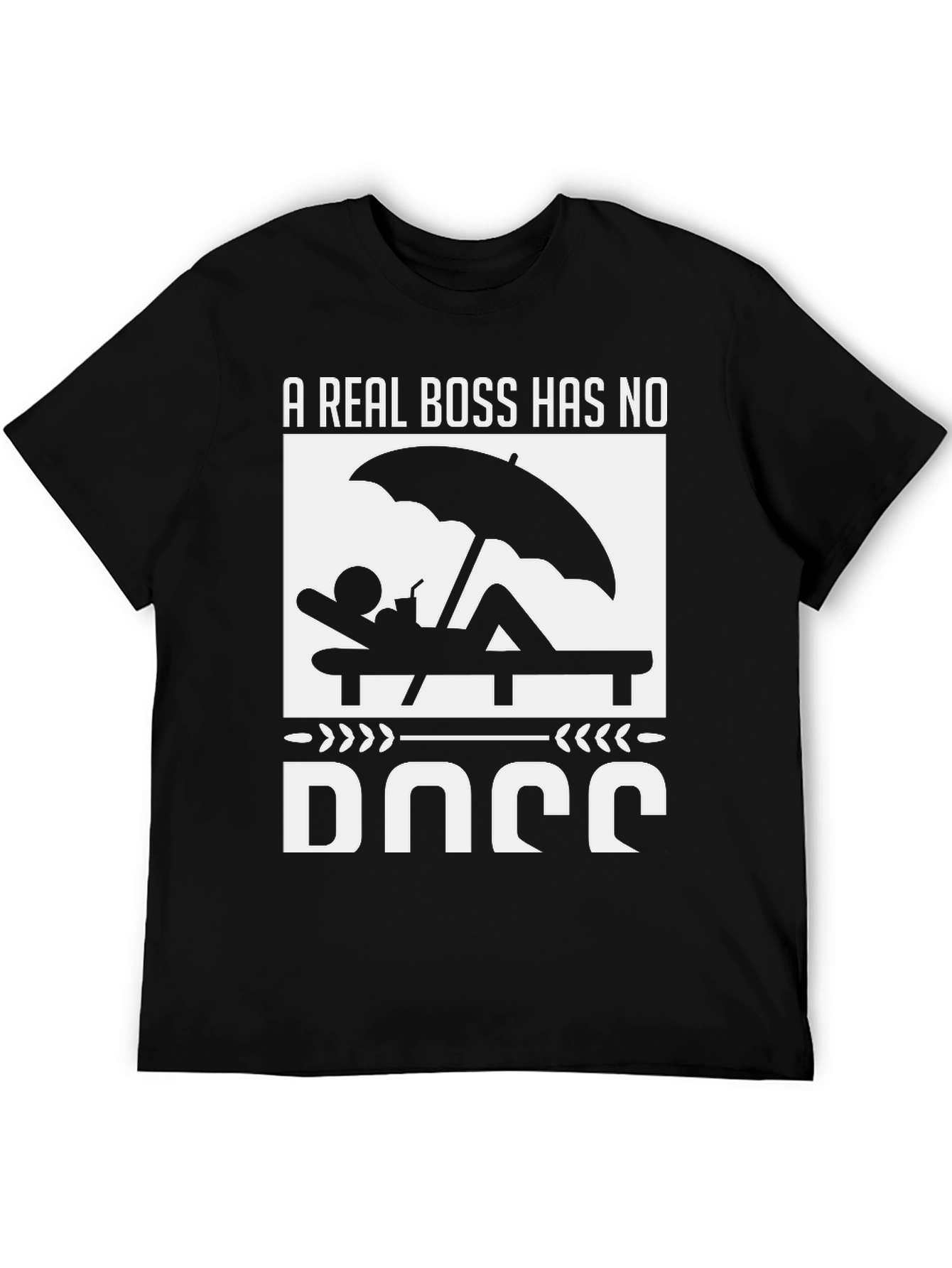 Black A Real Boss Graphic T-Shirt - Vacation Mode view 5