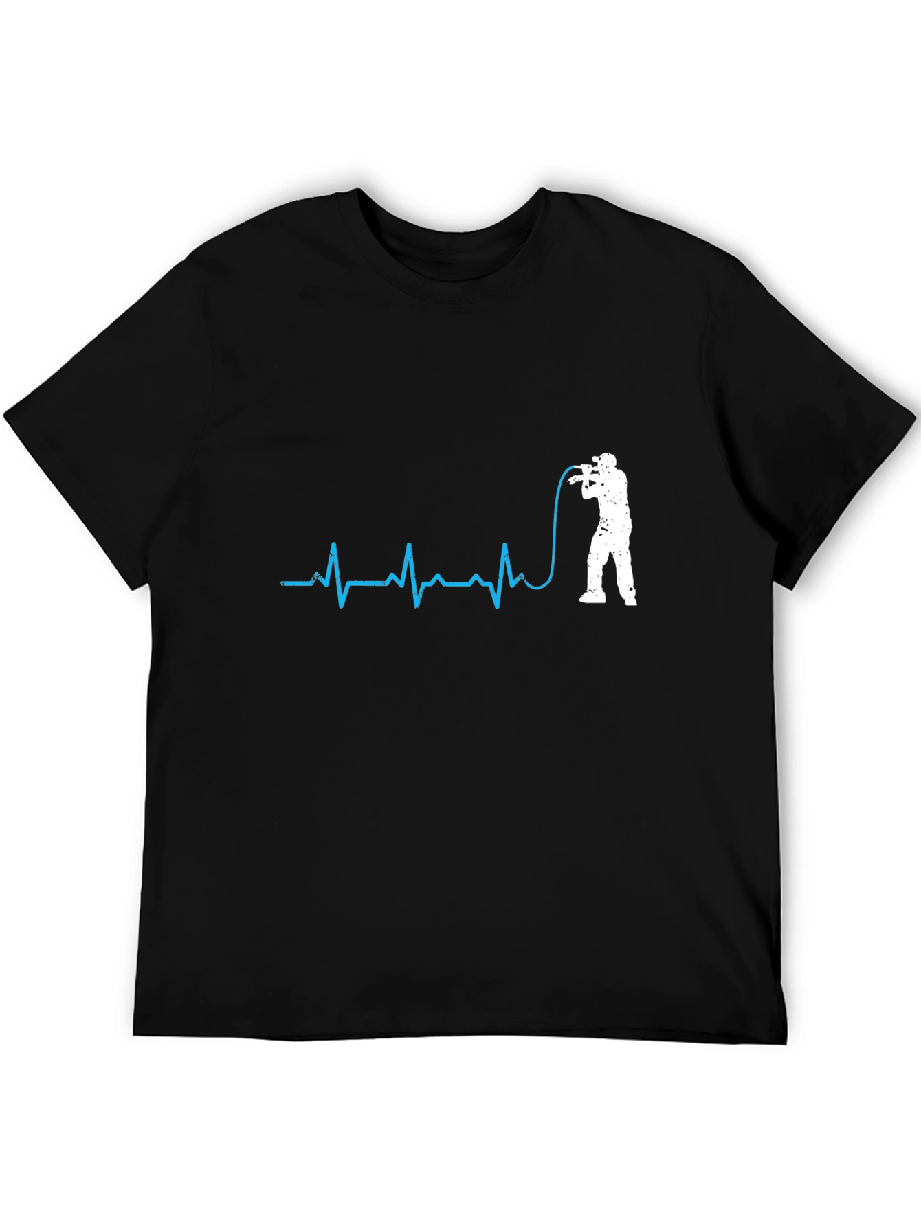 Black Photographer Heartbeat T-Shirt - Black Graphic Tee view 5