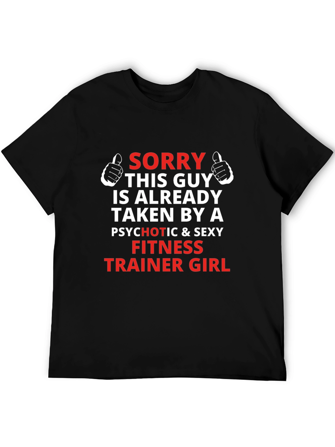 Black Funny "Taken By" Fitness Trainer T-Shirt view 5