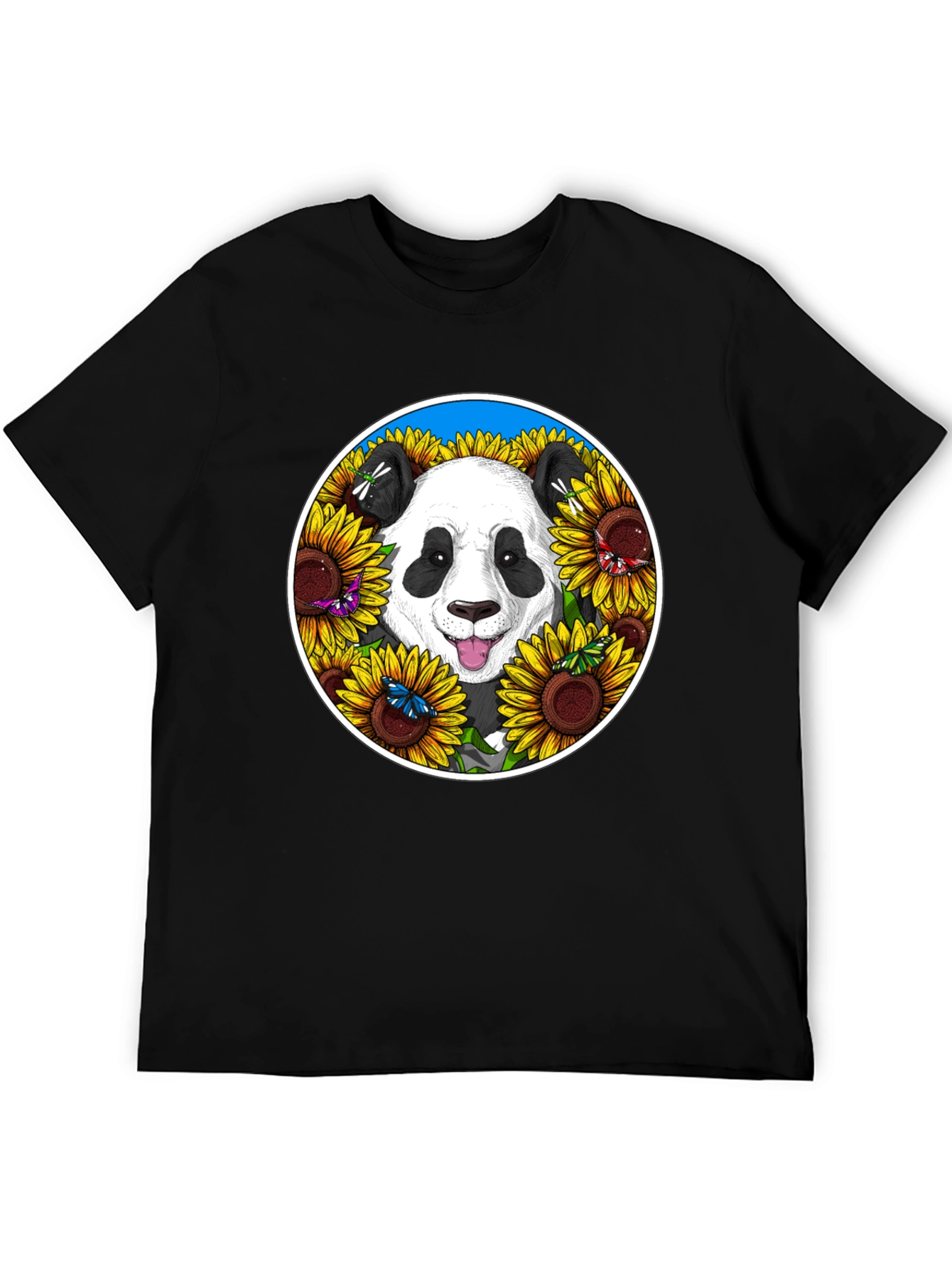 Black Panda Sunflower Graphic Tee view 5