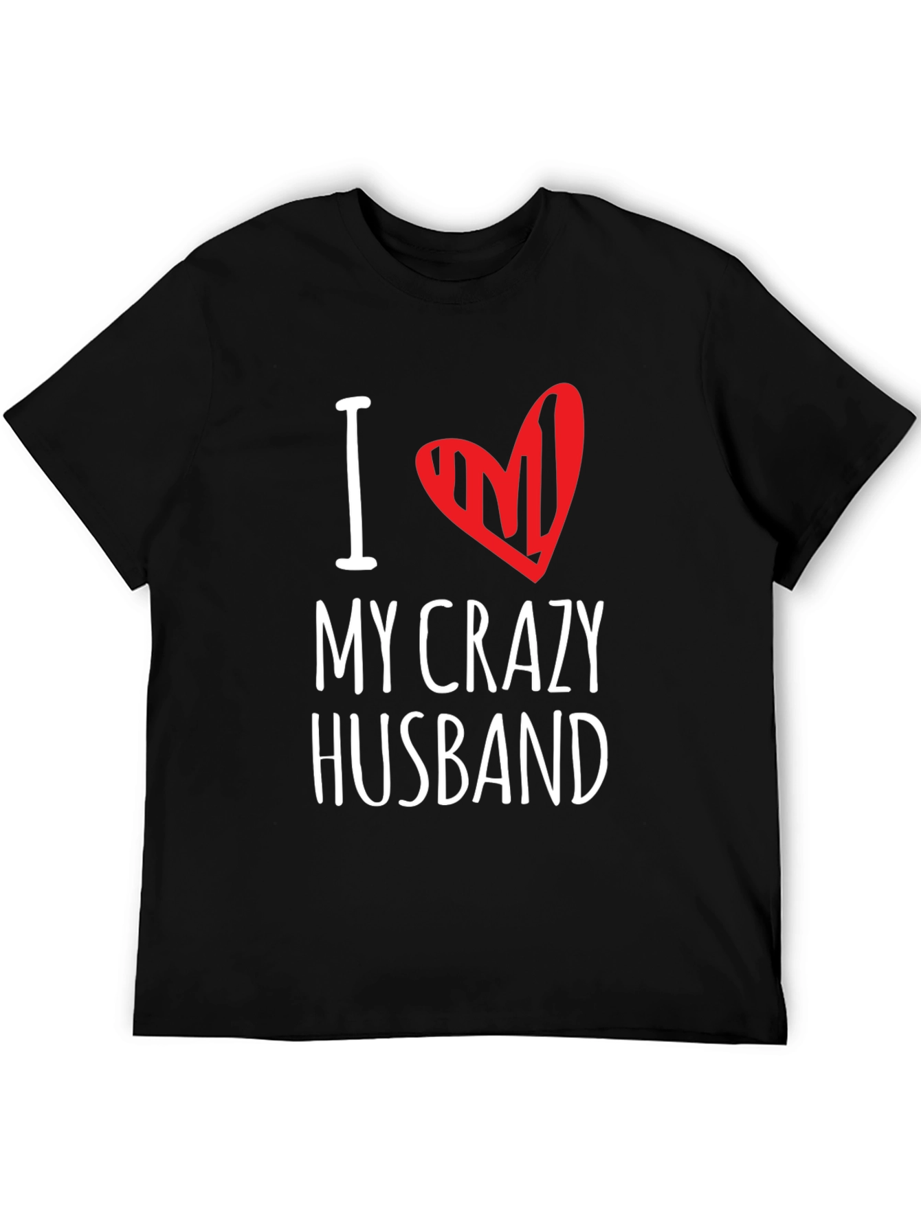 Black I Heart My Crazy Husband Black Graphic T-Shirt view 5