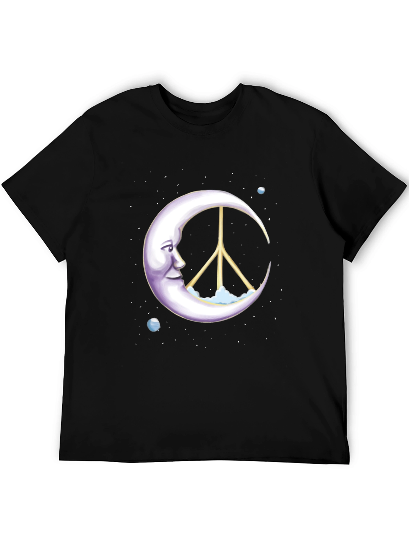 Black Peace Moon Graphic Tee - Soft Cotton Blend view 5