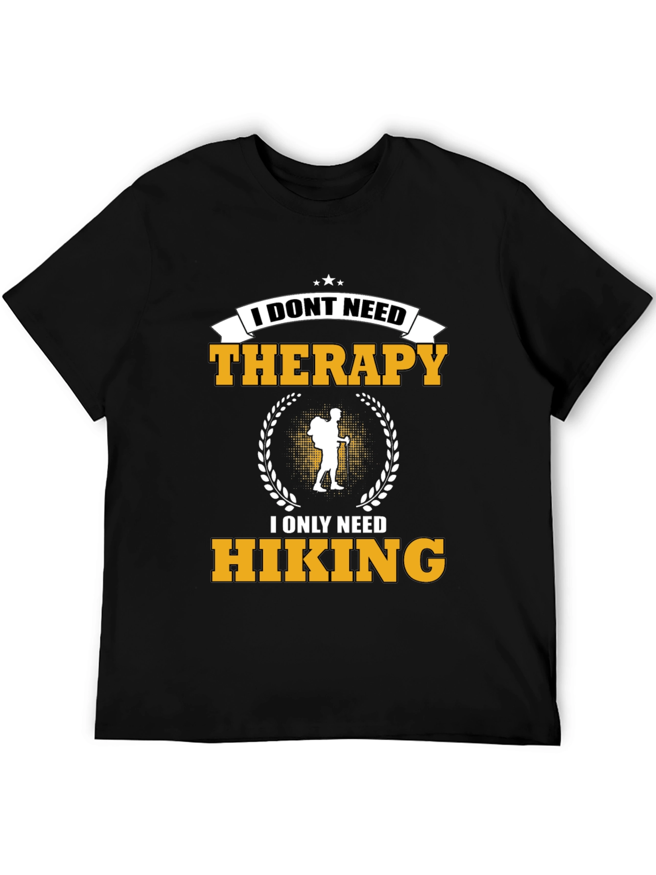 Black Hiking Therapy T-Shirt view 5