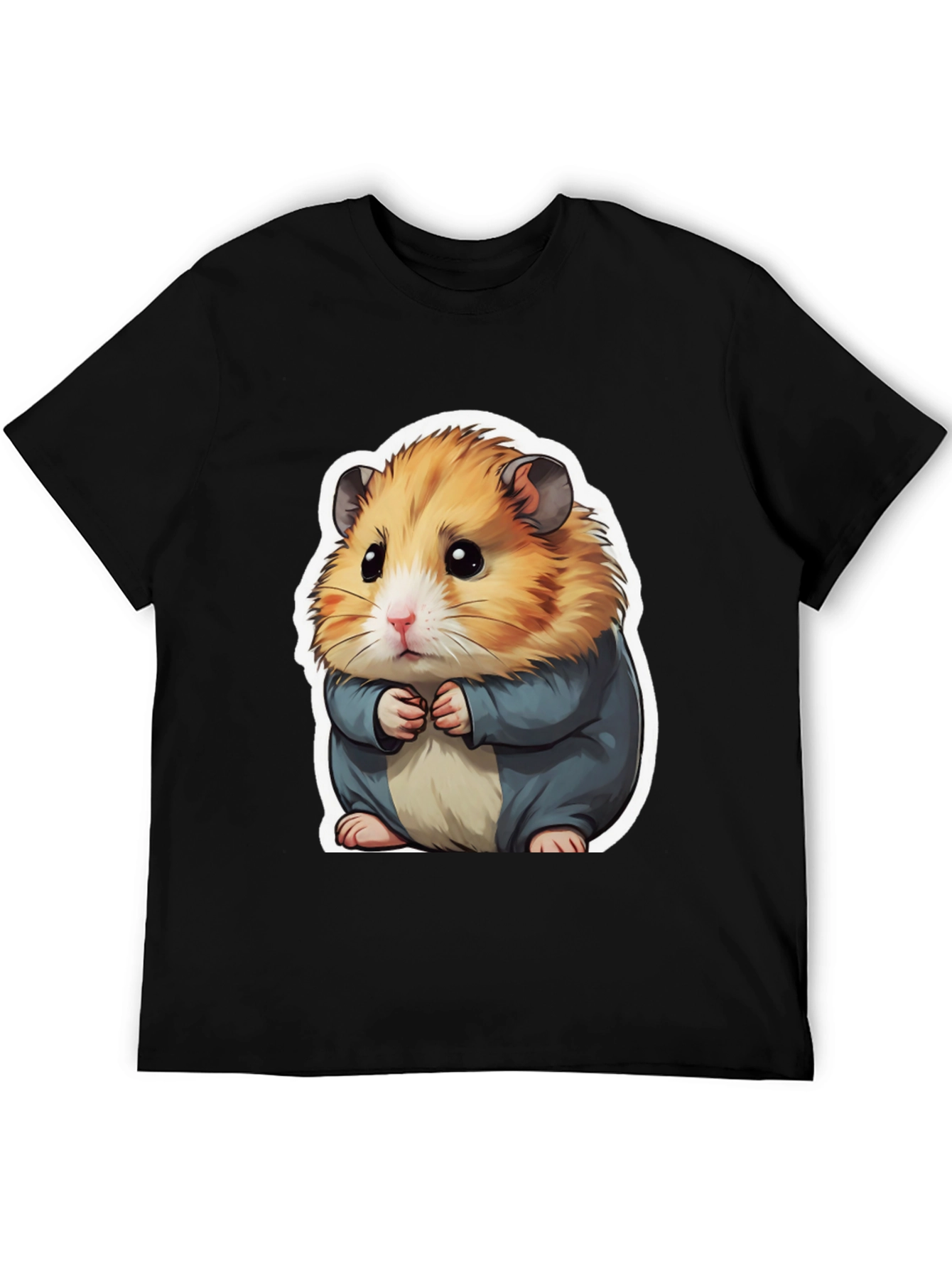 Black Cute Hamster Graphic Tee - Soft & Stylish view 5