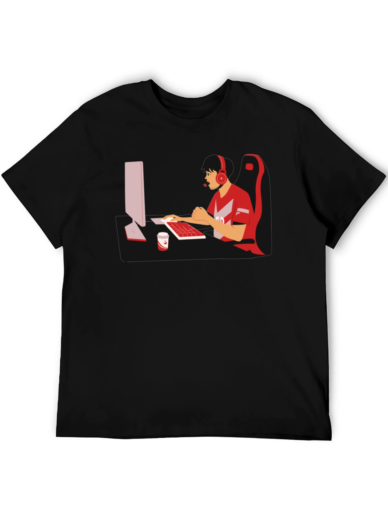 Black Gamer Graphic T-Shirt - Black Cotton Blend view 5