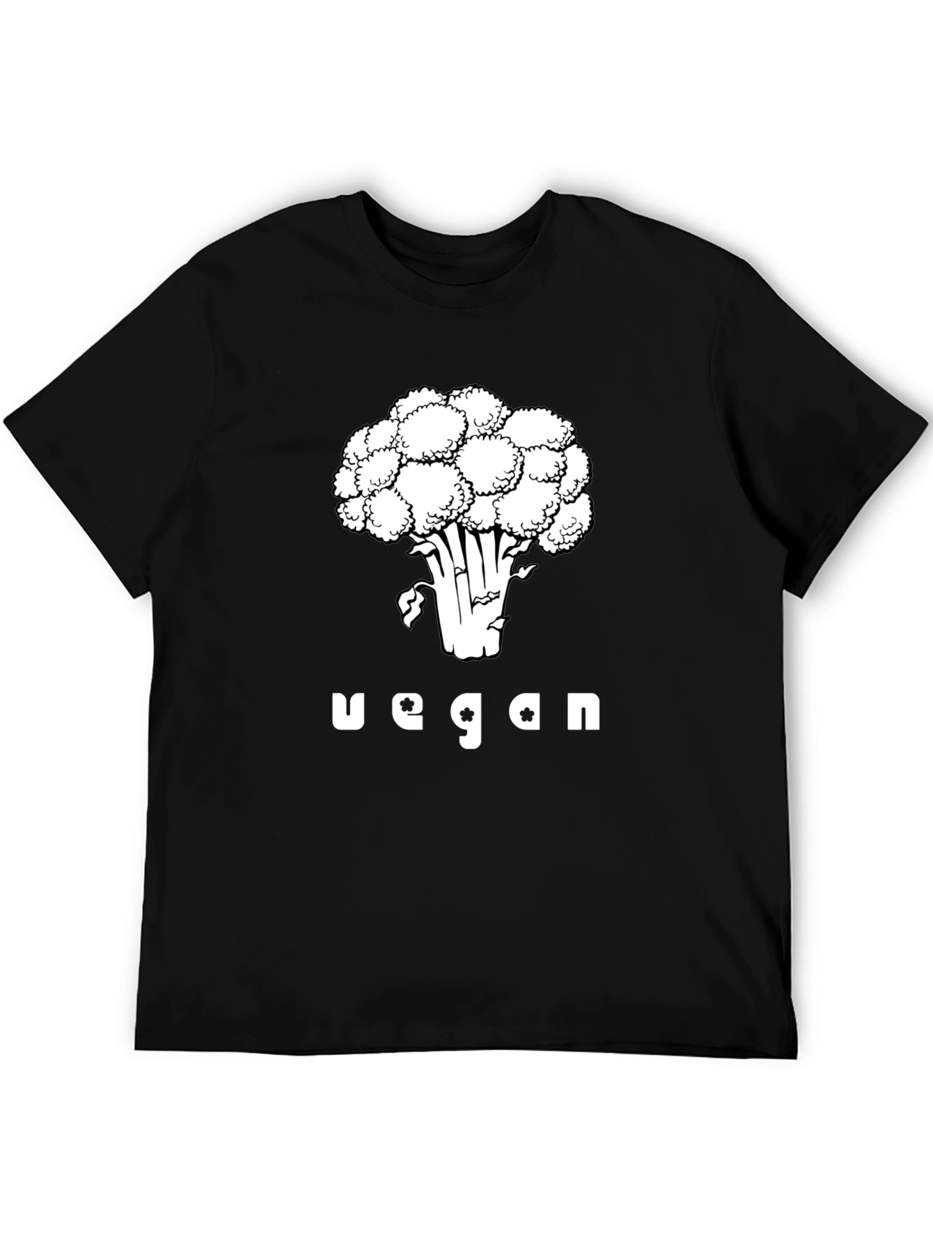Black Vegan Broccoli Graphic Tee - Black view 5
