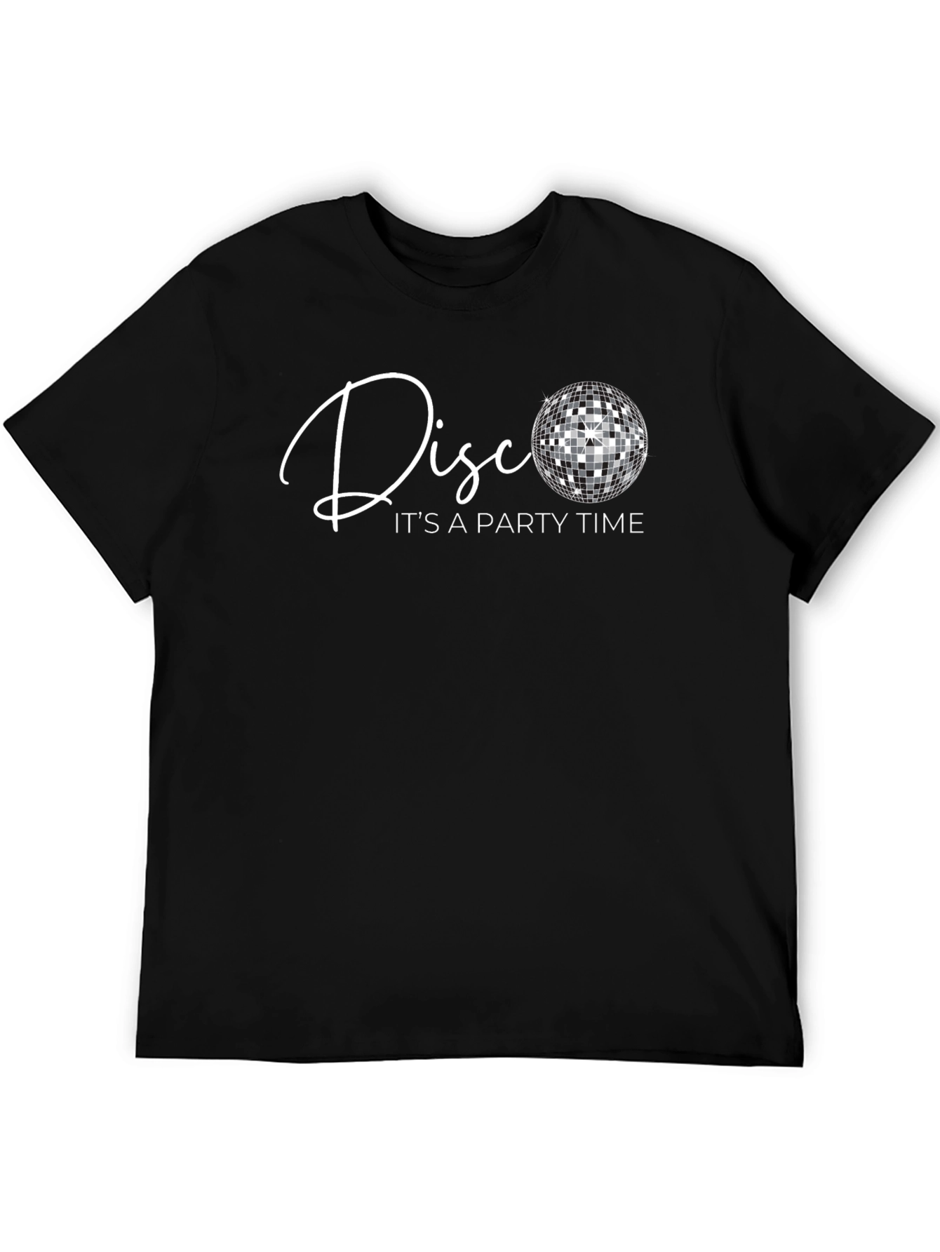 Black Disco Party Time Black Graphic Tee view 5