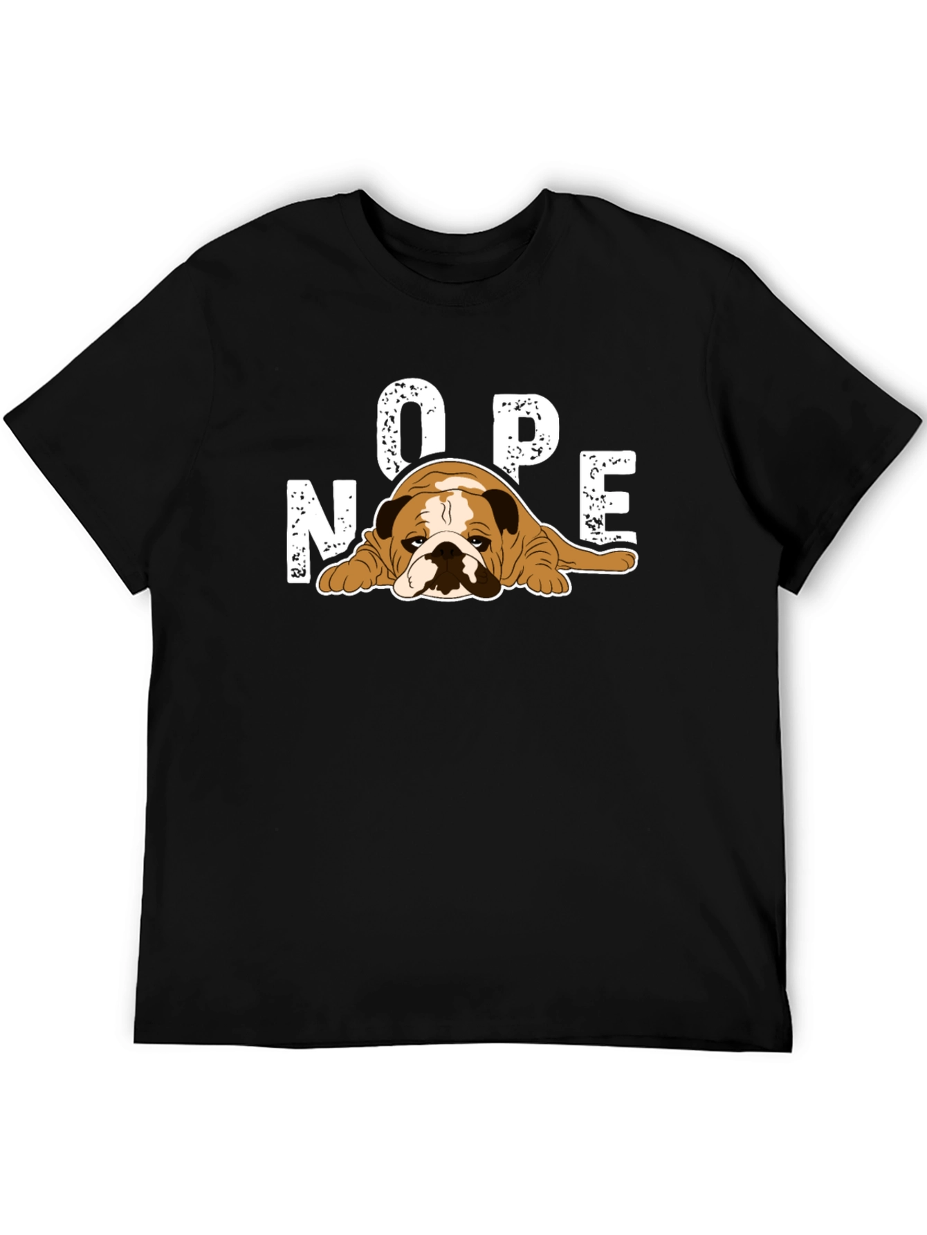 Black Nope Bulldog Graphic T-Shirt view 5