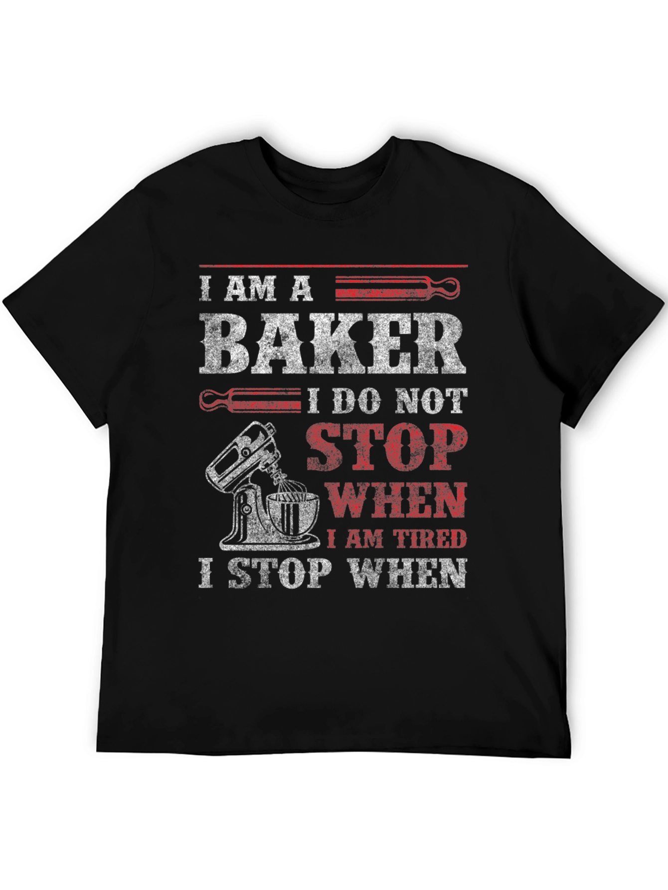 Black I Am A Baker Graphic T-Shirt view 5