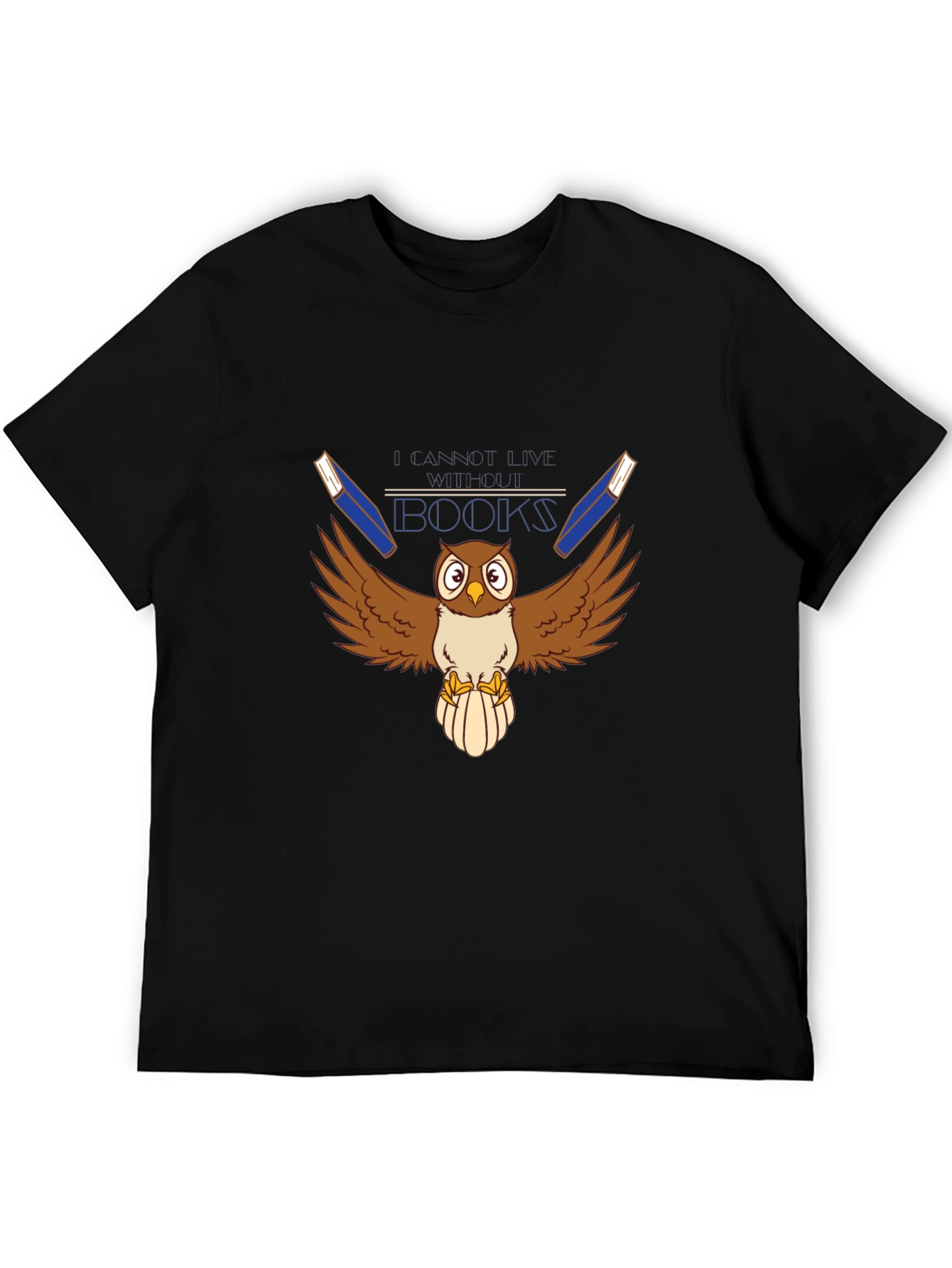 Black Owl Reads Books Graphic T-Shirt view 5