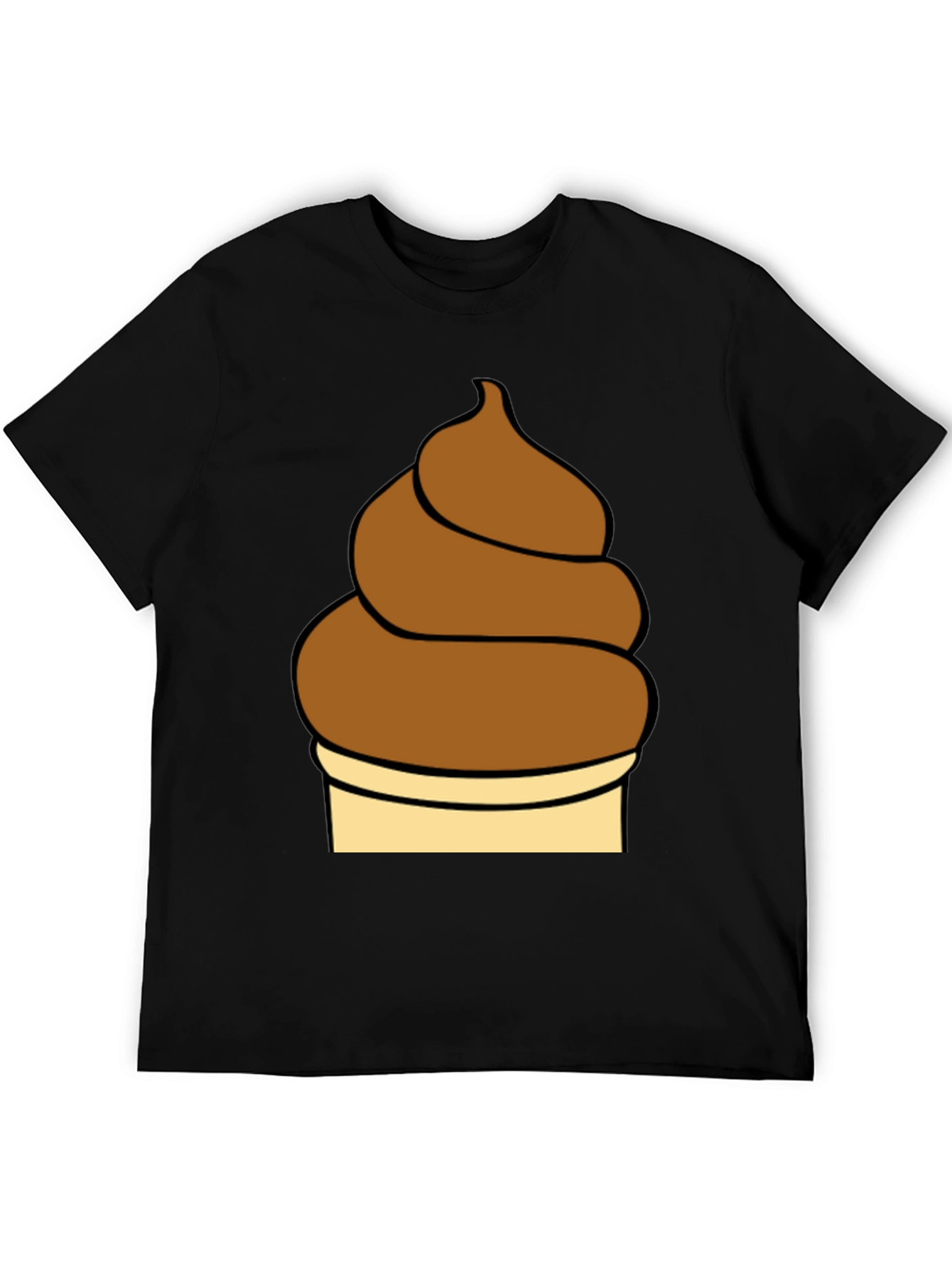 Black Novelty Brown Swirl Graphic Black T-Shirt view 5