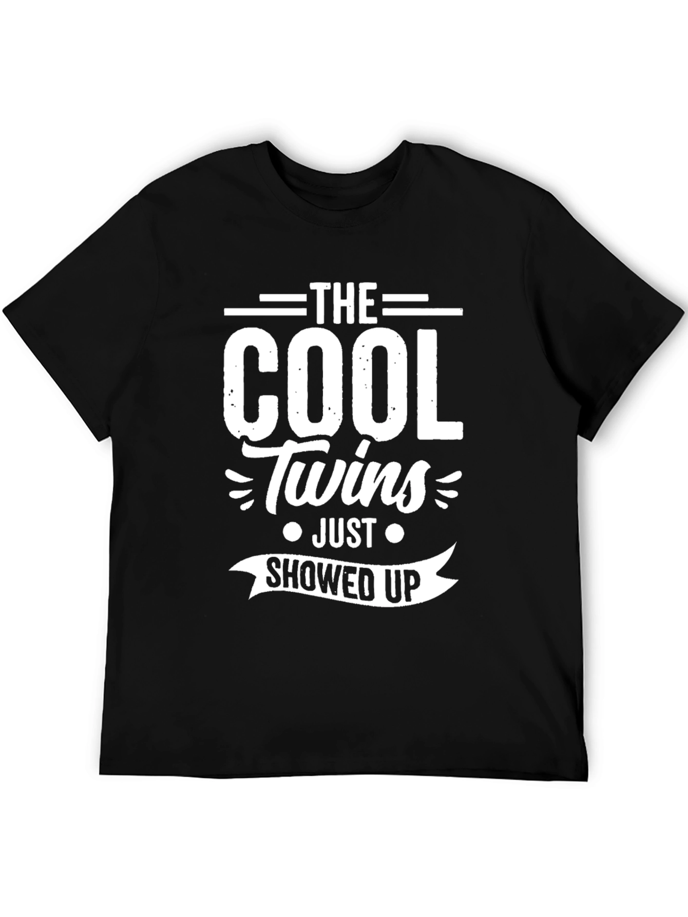 Black The Cool Twins Just Showed Up Graphic T-Shirt view 5