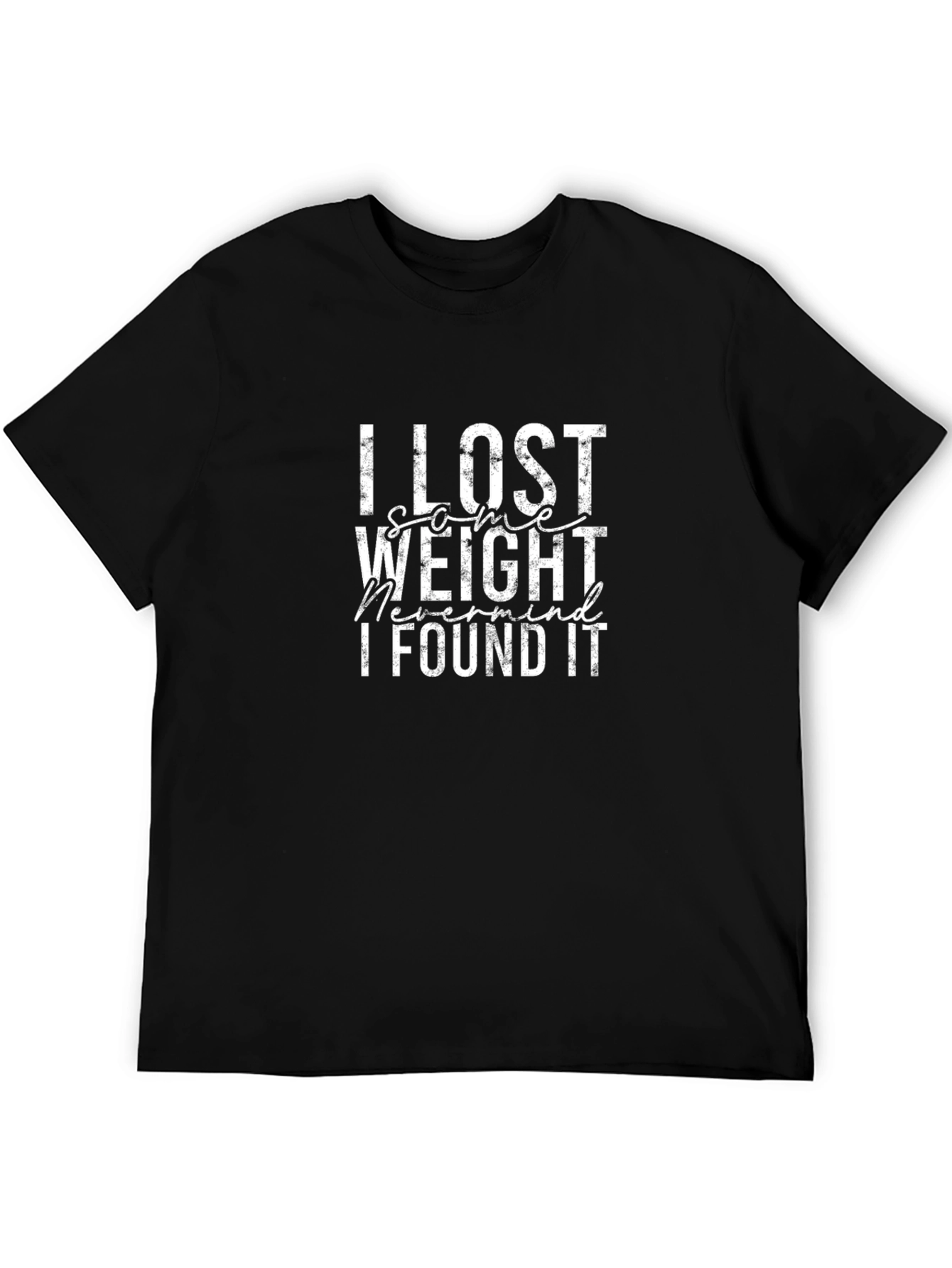 Black Funny Weight Loss T-Shirt - I Lost Some Weight view 5