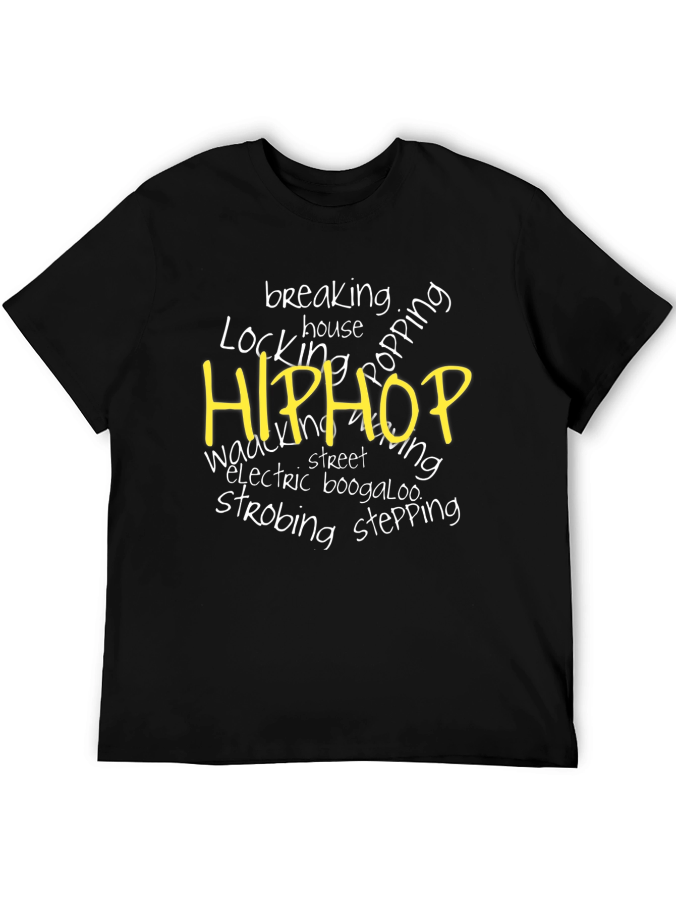 Black Hip Hop Dance Style Black T-Shirt view 5