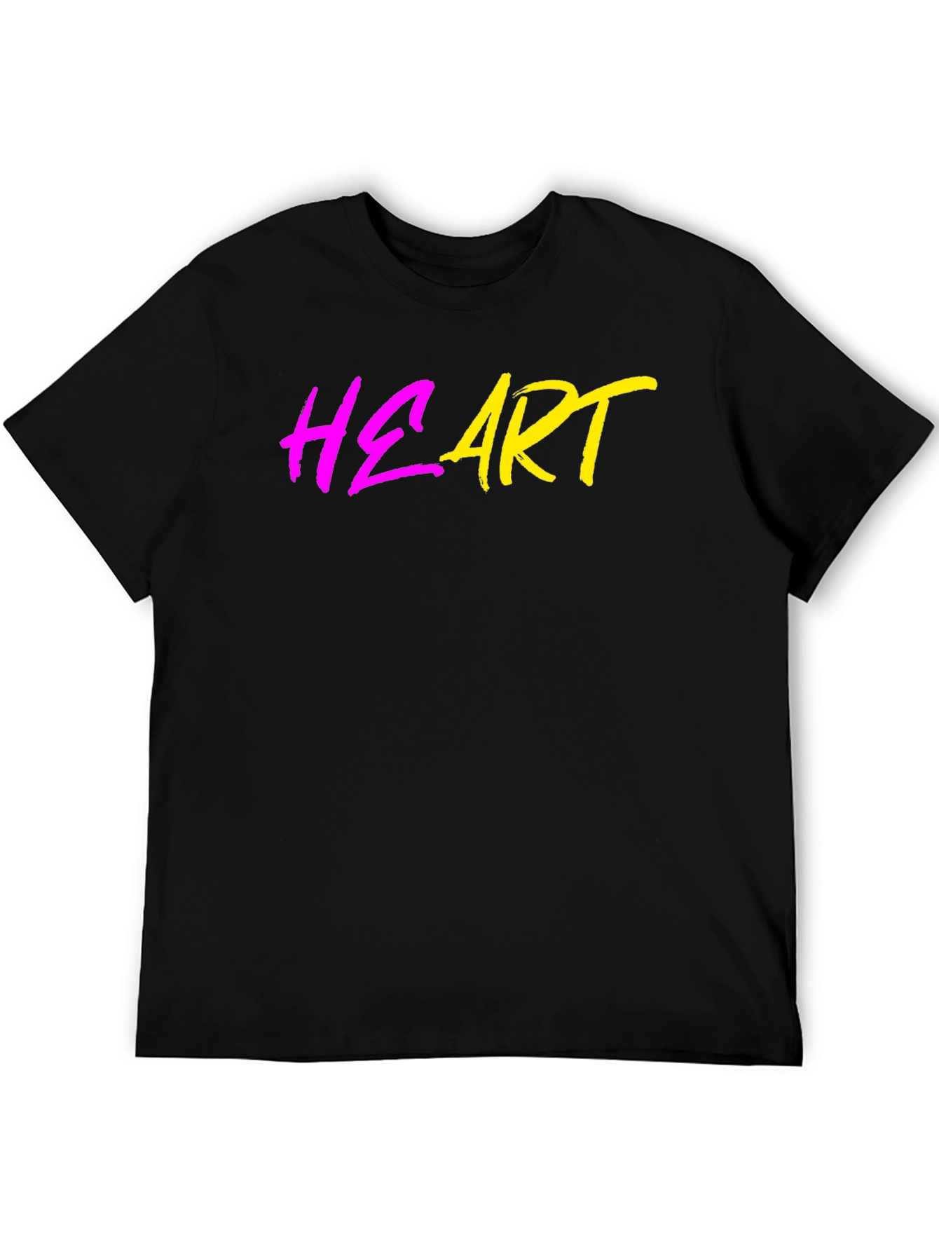 Black Heart Graphic Black Tee - Trendy Casual Wear view 5