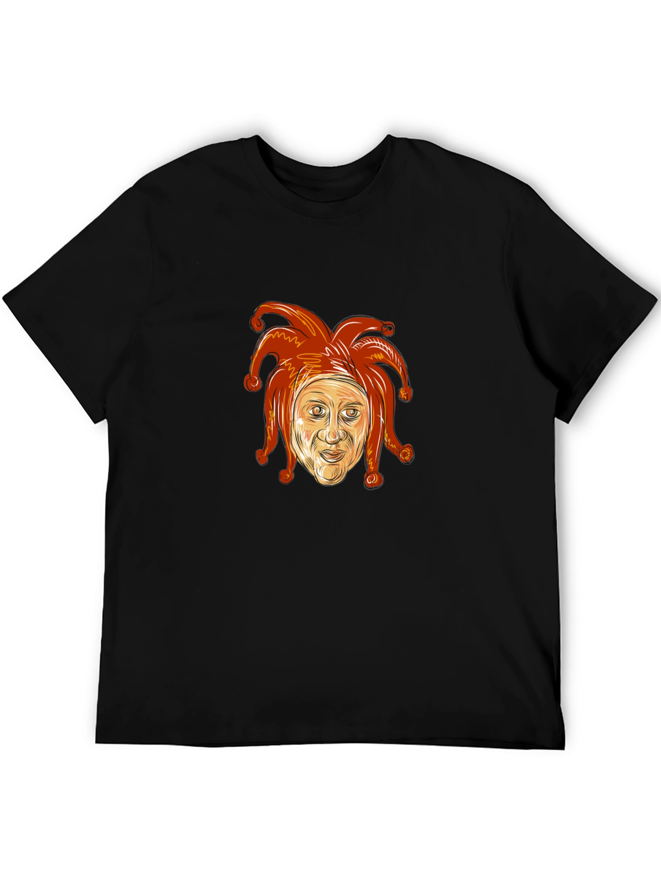 Black Jester Graphic Tee - Unique Men's Black T-Shirt view 5