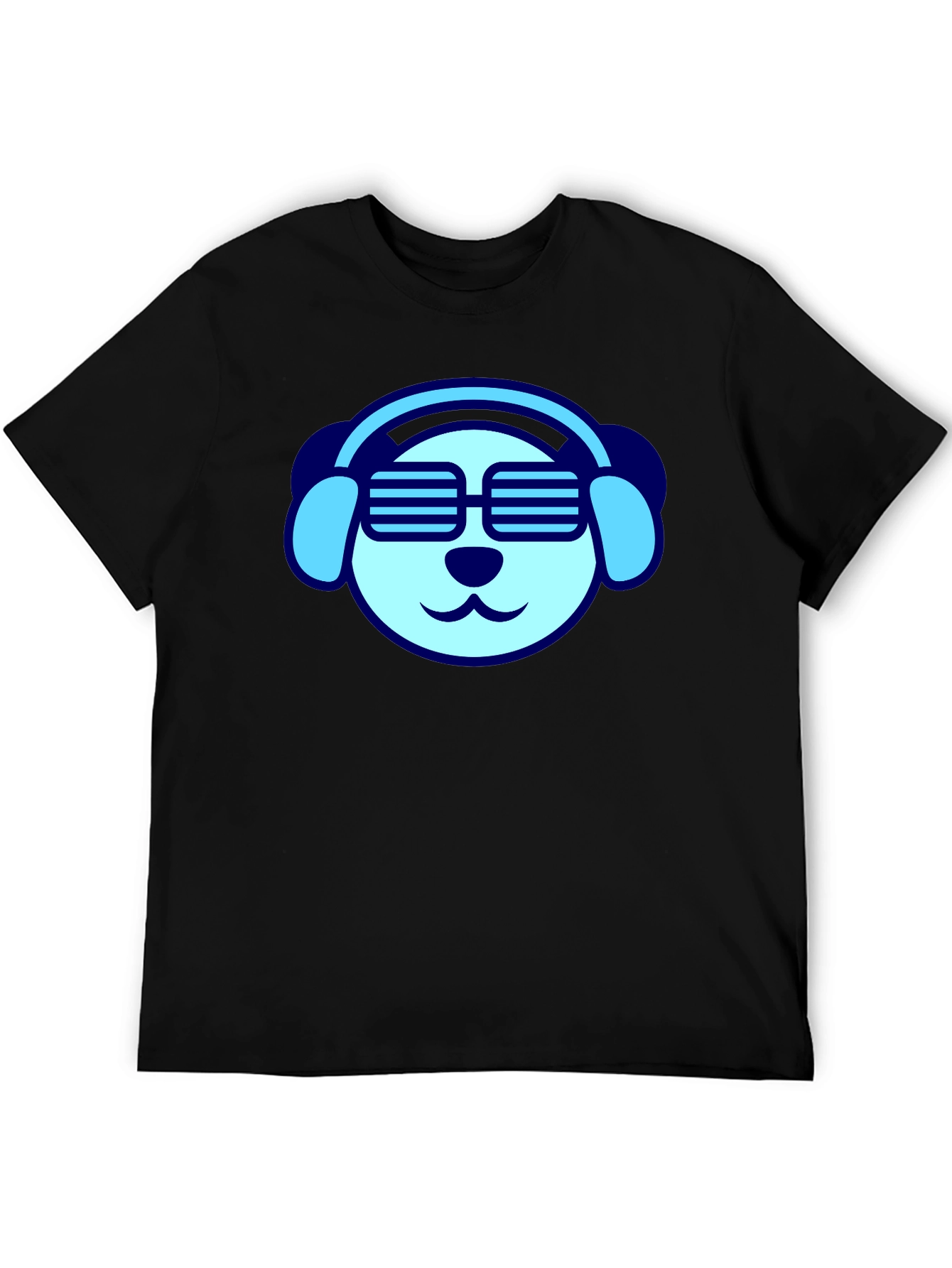 Black Cool Dog Tee - Headphones & Shades view 5