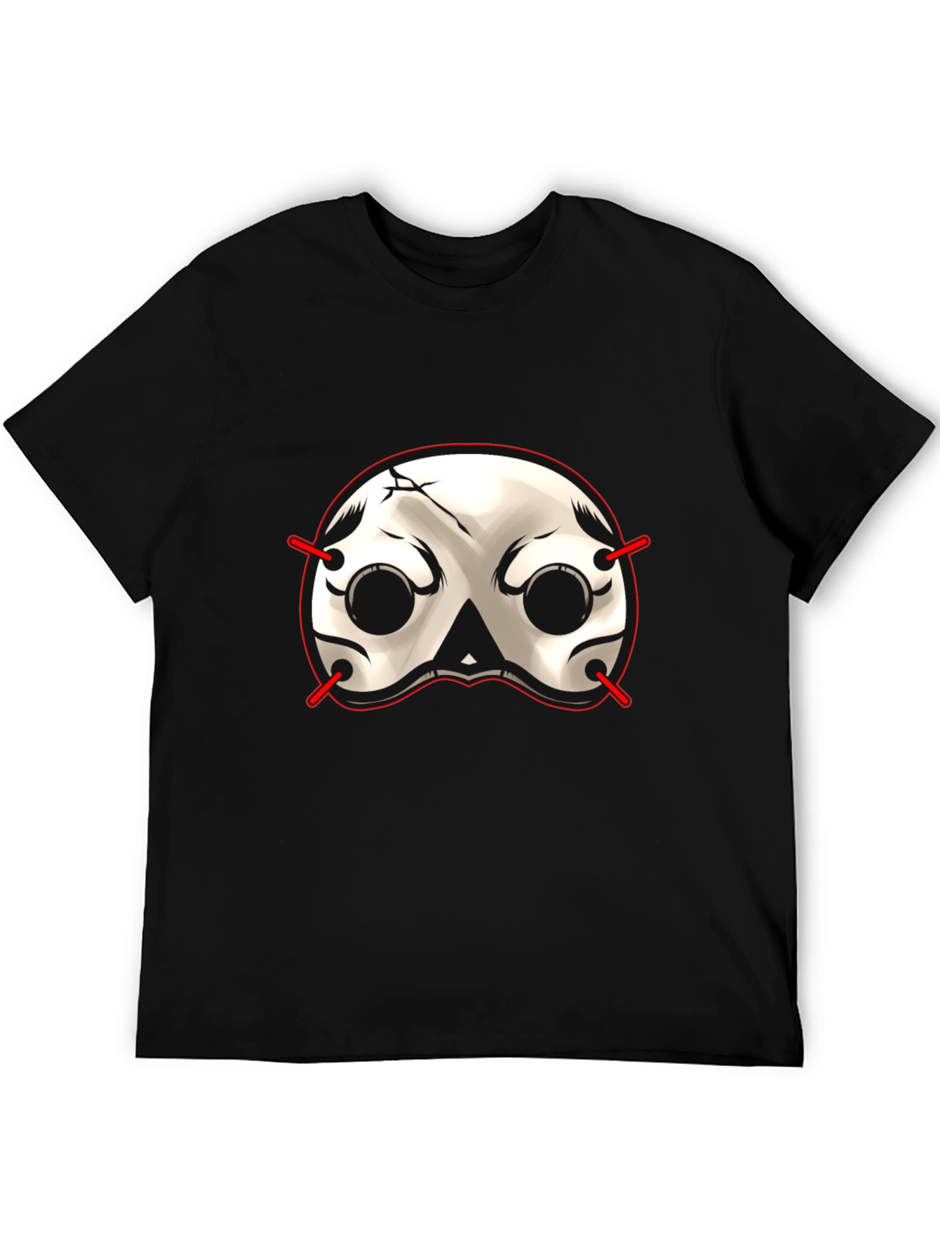 Black Skull Mask Graphic T-Shirt - Black view 5