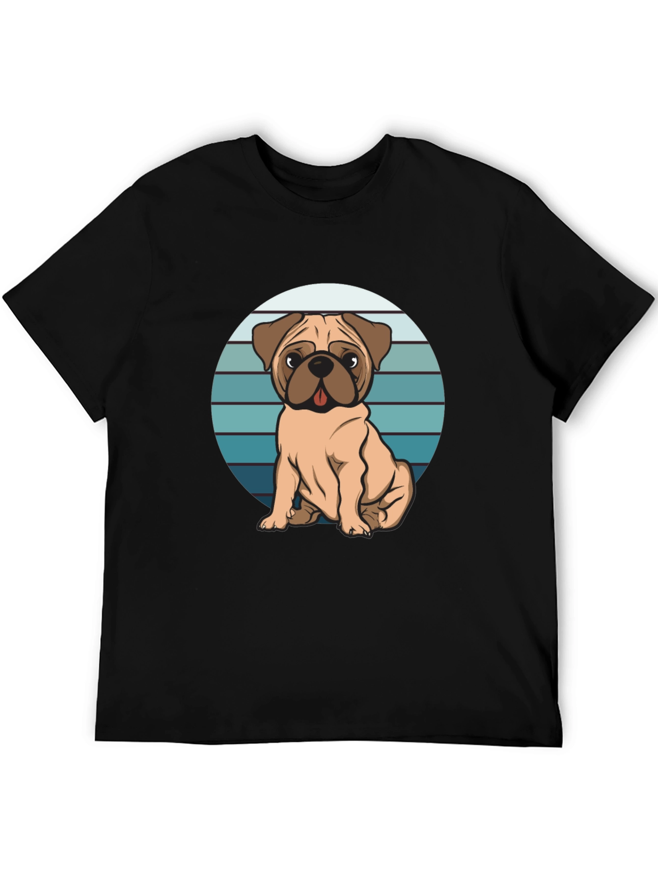 Black Pug Graphic Tee - Relaxed Fit Black T-Shirt view 5