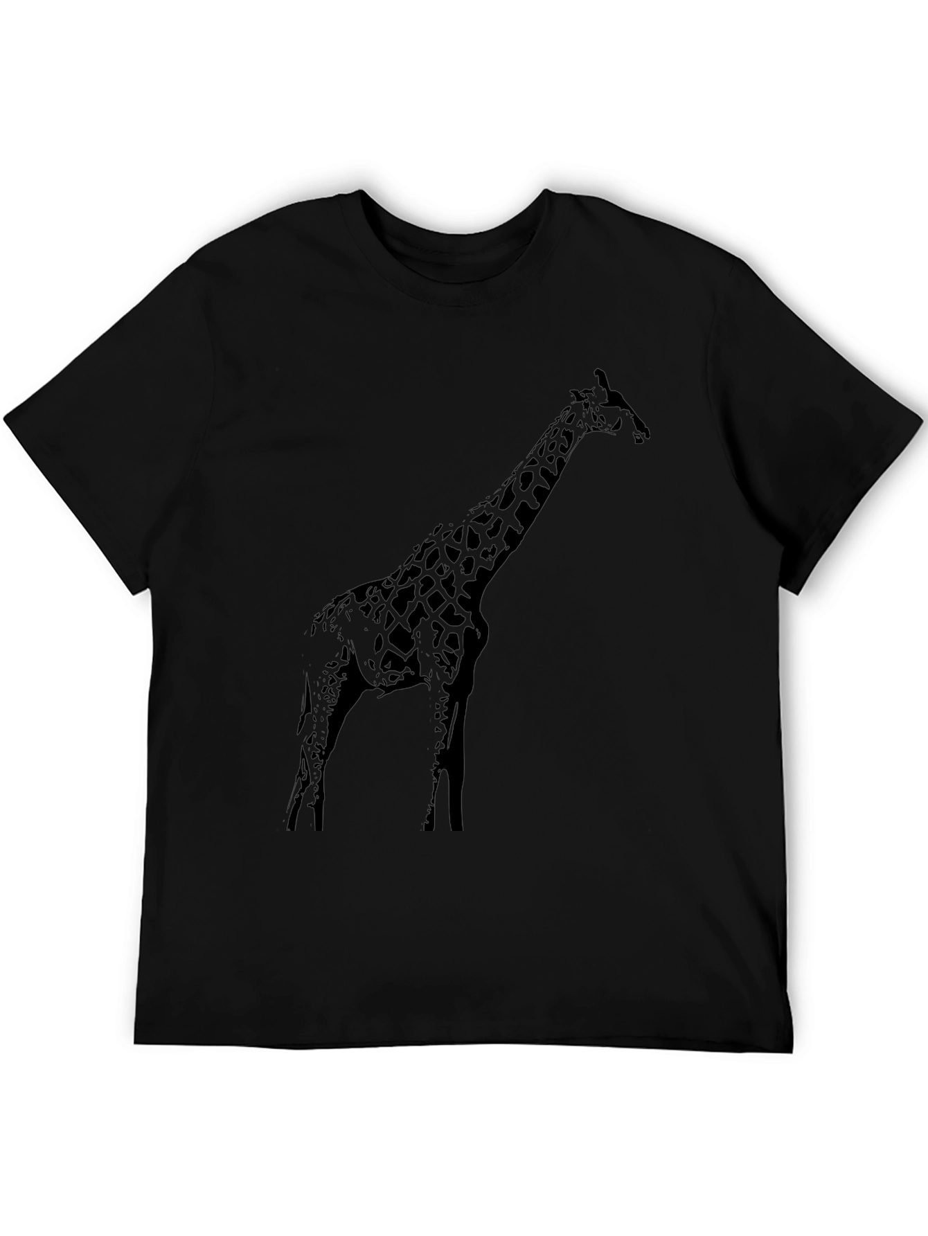 Black Giraffe Graphic Tee - Black Cotton T-Shirt view 5
