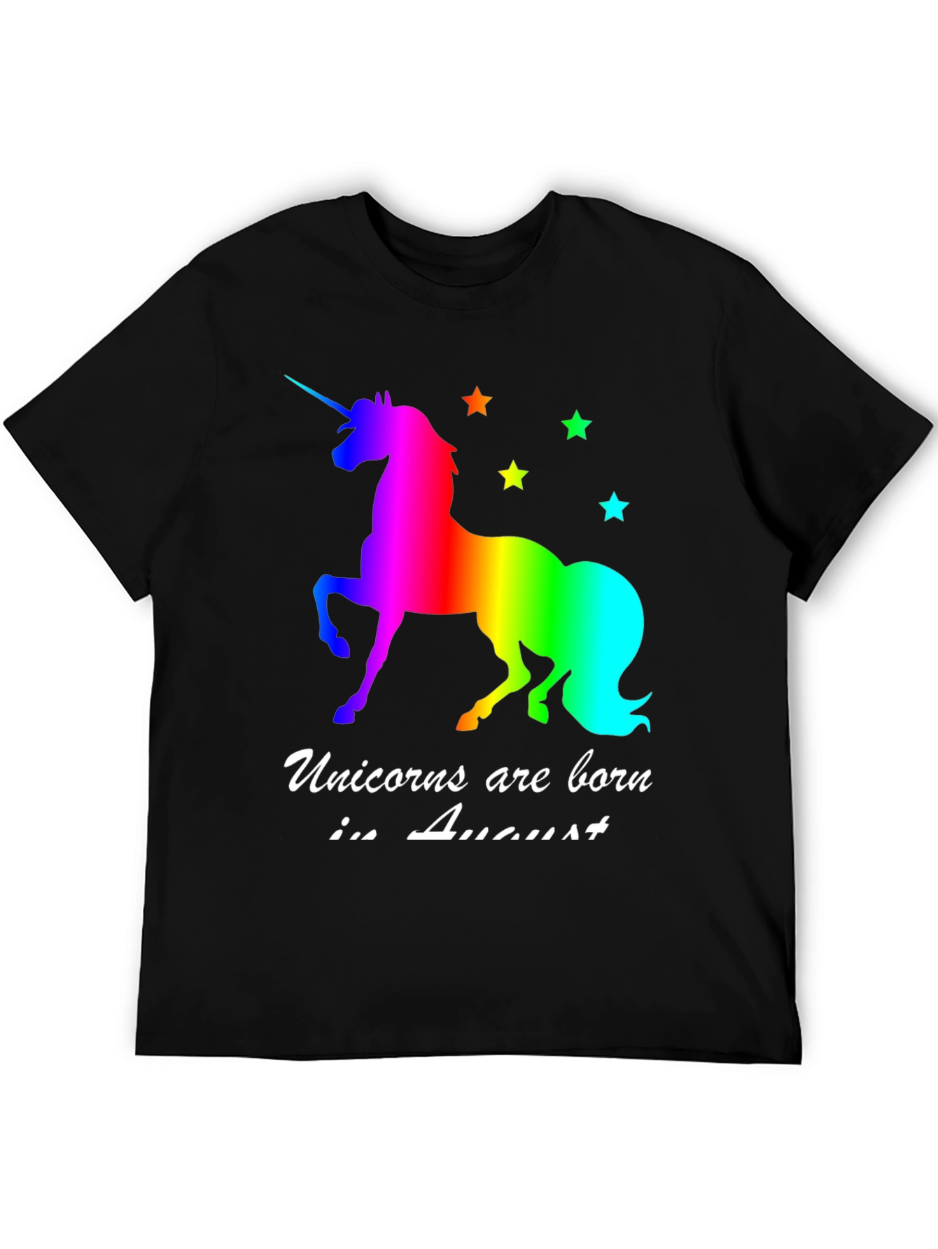 Black Unicorns Are Born In August T-Shirt view 5