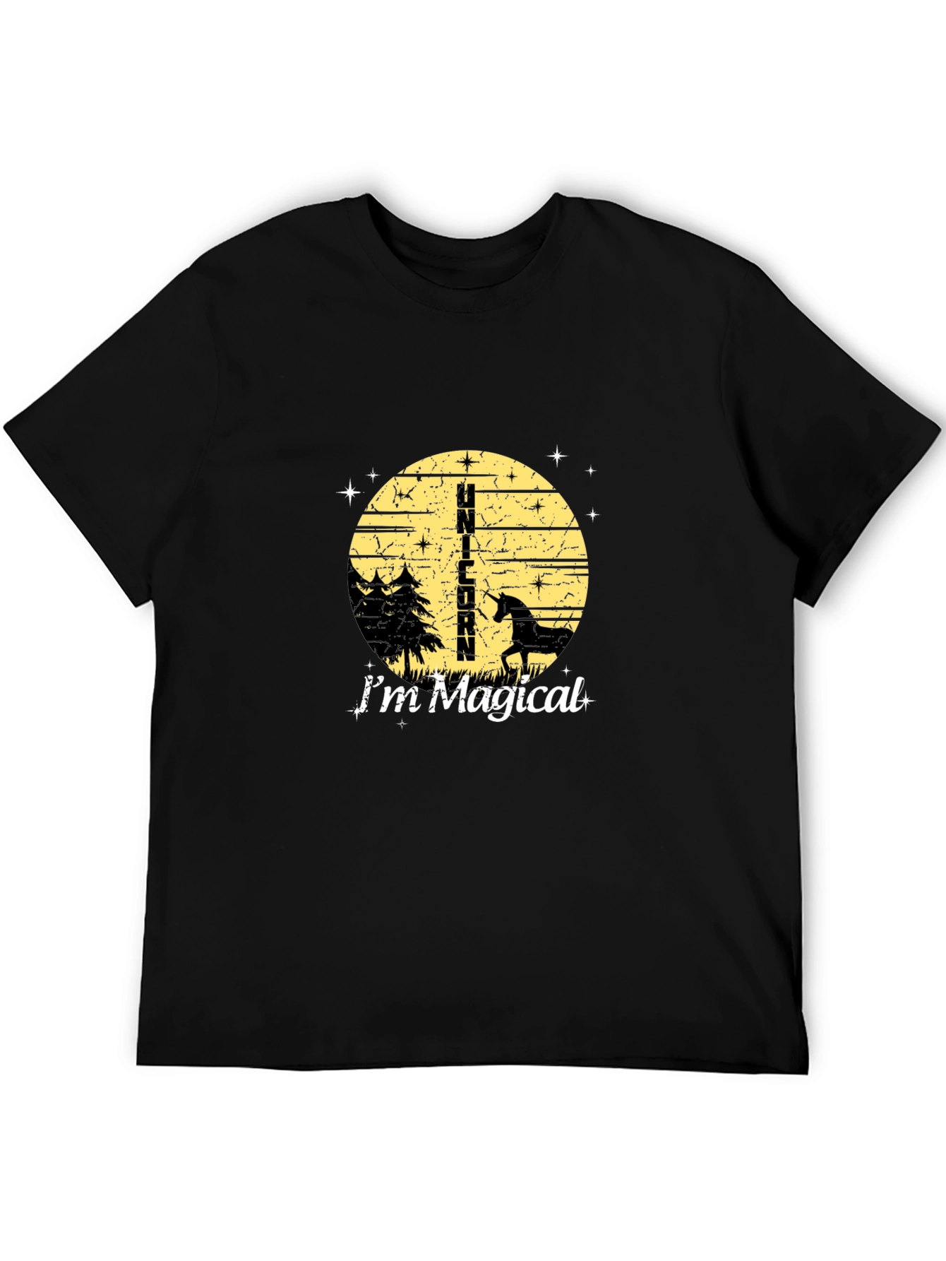 Black Unicorn 'I'm Magical' Black T-Shirt view 5