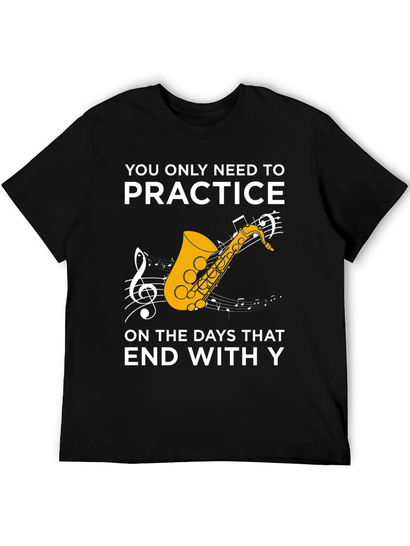 Black Practice Saxophone Humor T-Shirt view 5