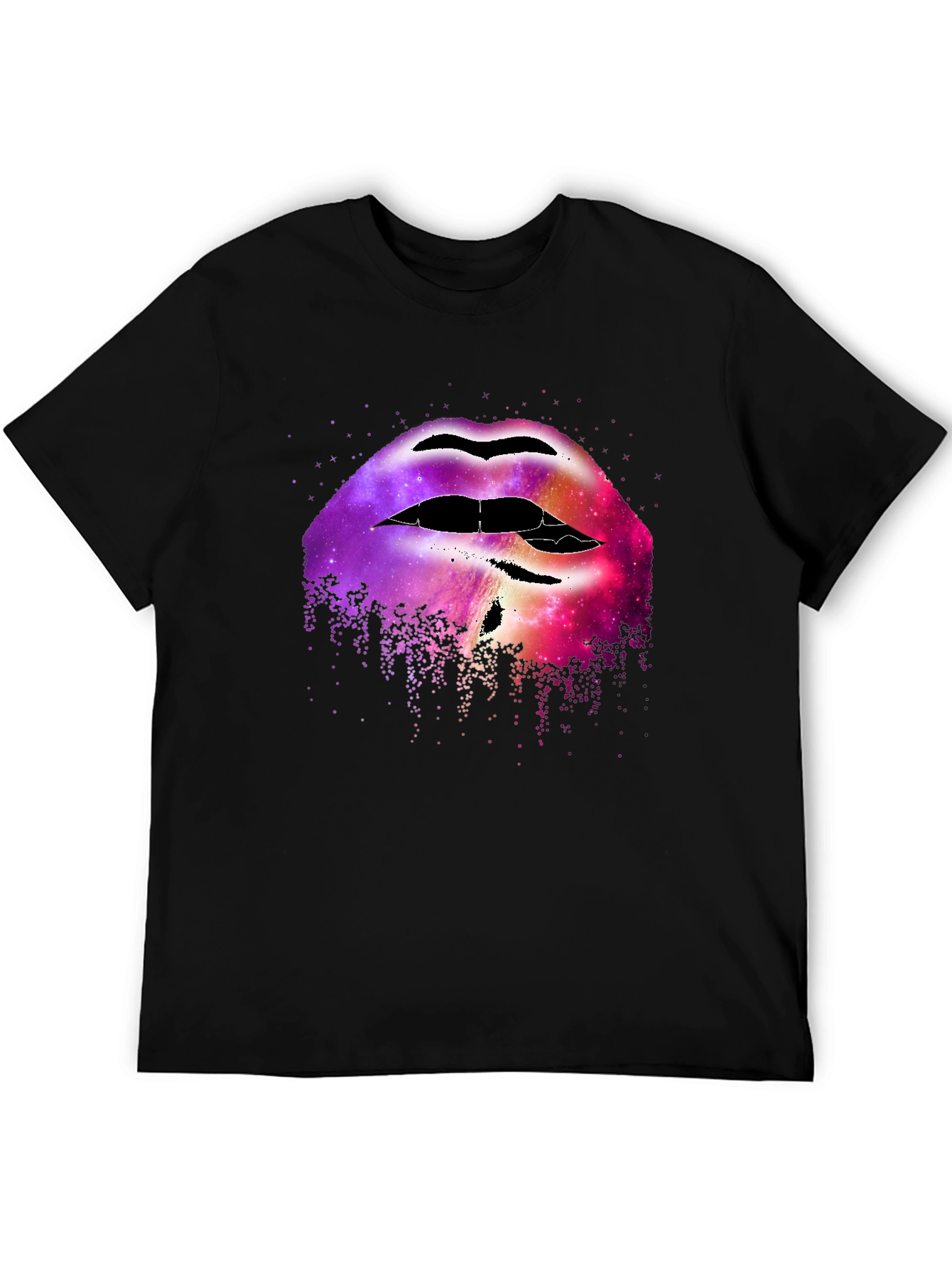 Black Galaxy Lips Graphic Tee - Unique Fashion Statement view 5