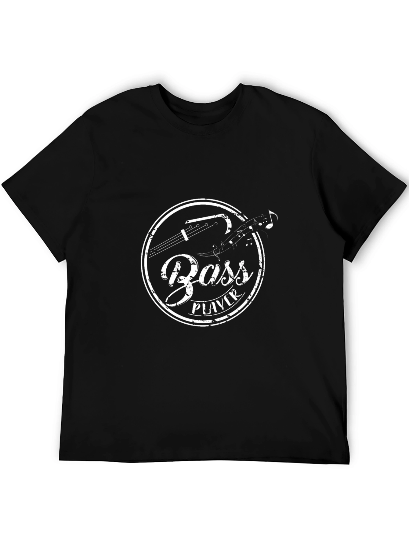 Black Bass Player Black T-Shirt - Music Lover Tee view 5