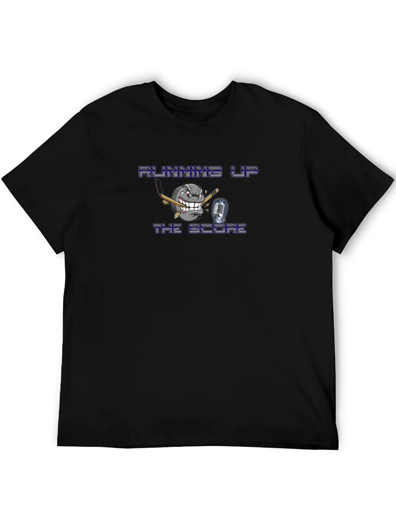 Black Running Up The Score T-Shirt - Hockey Design view 5