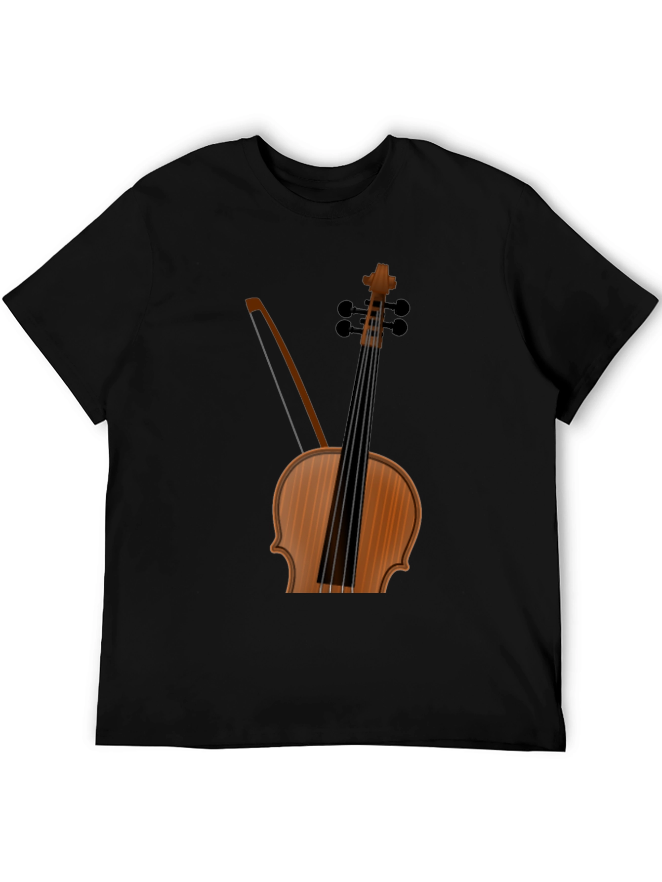 Black Musical T-Shirt: Violin Bow Design view 5