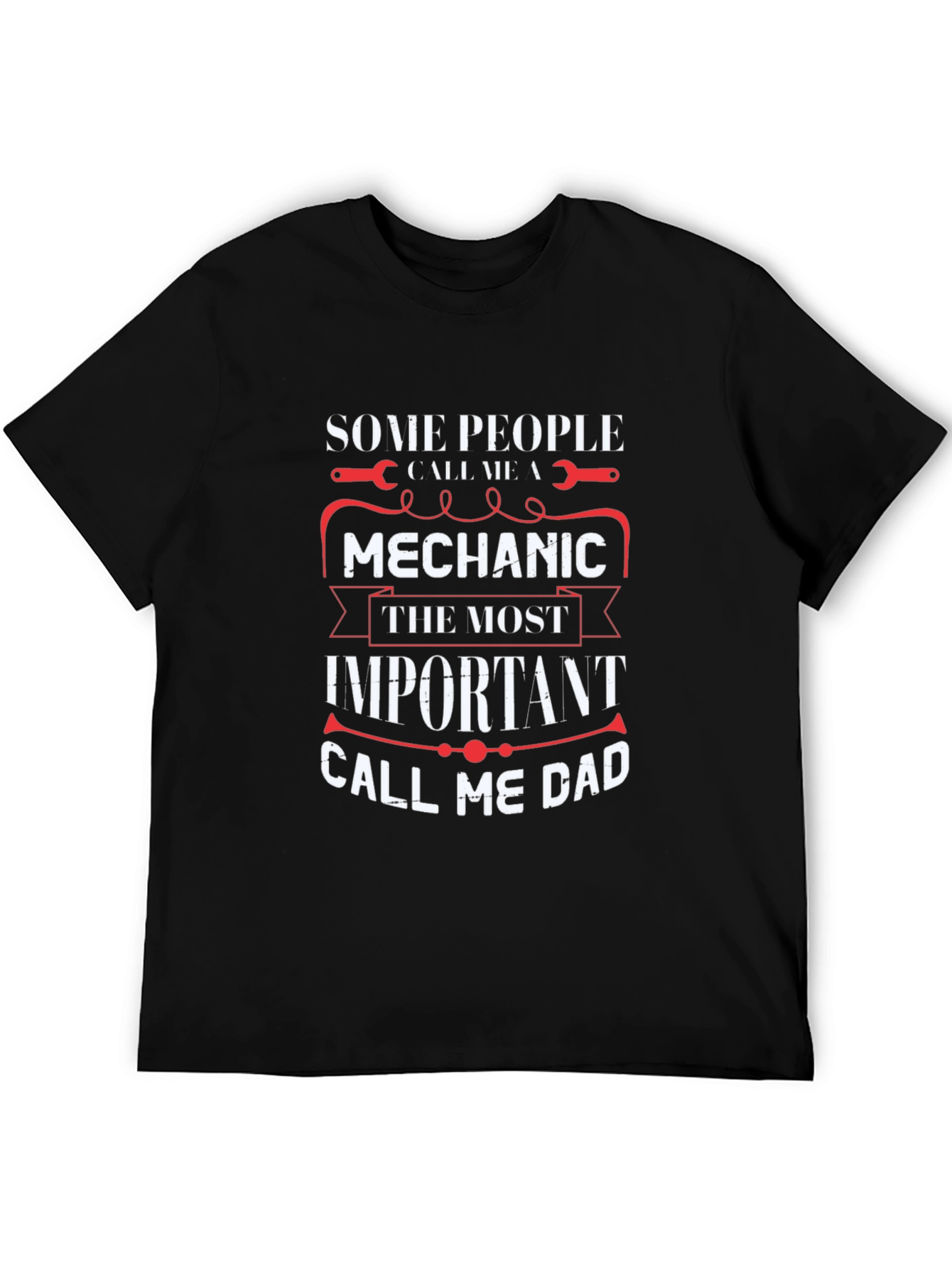 Black Mechanic Dad T-Shirt - Black view 5