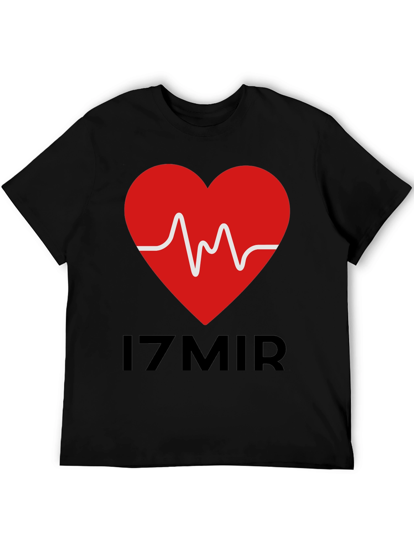 Black Izmir Heartbeat T-Shirt - Unique Graphic Tee view 5
