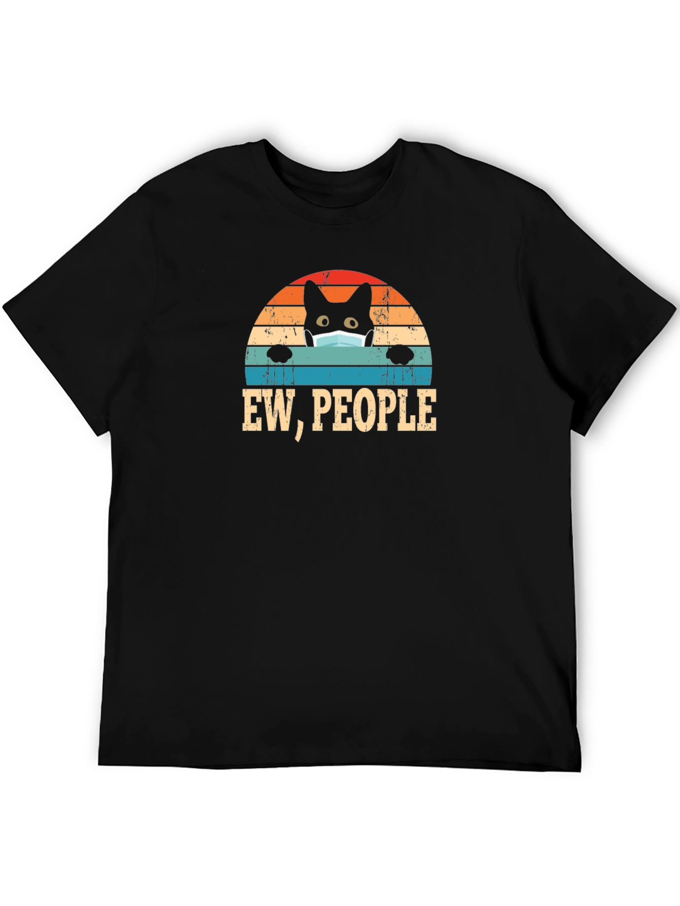 Black Ew, People Black Cat Mask T-Shirt view 5