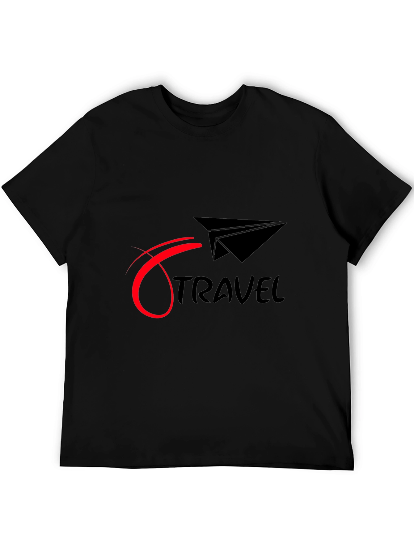 Black Travel Graphic Tee - Black Cotton Blend view 5