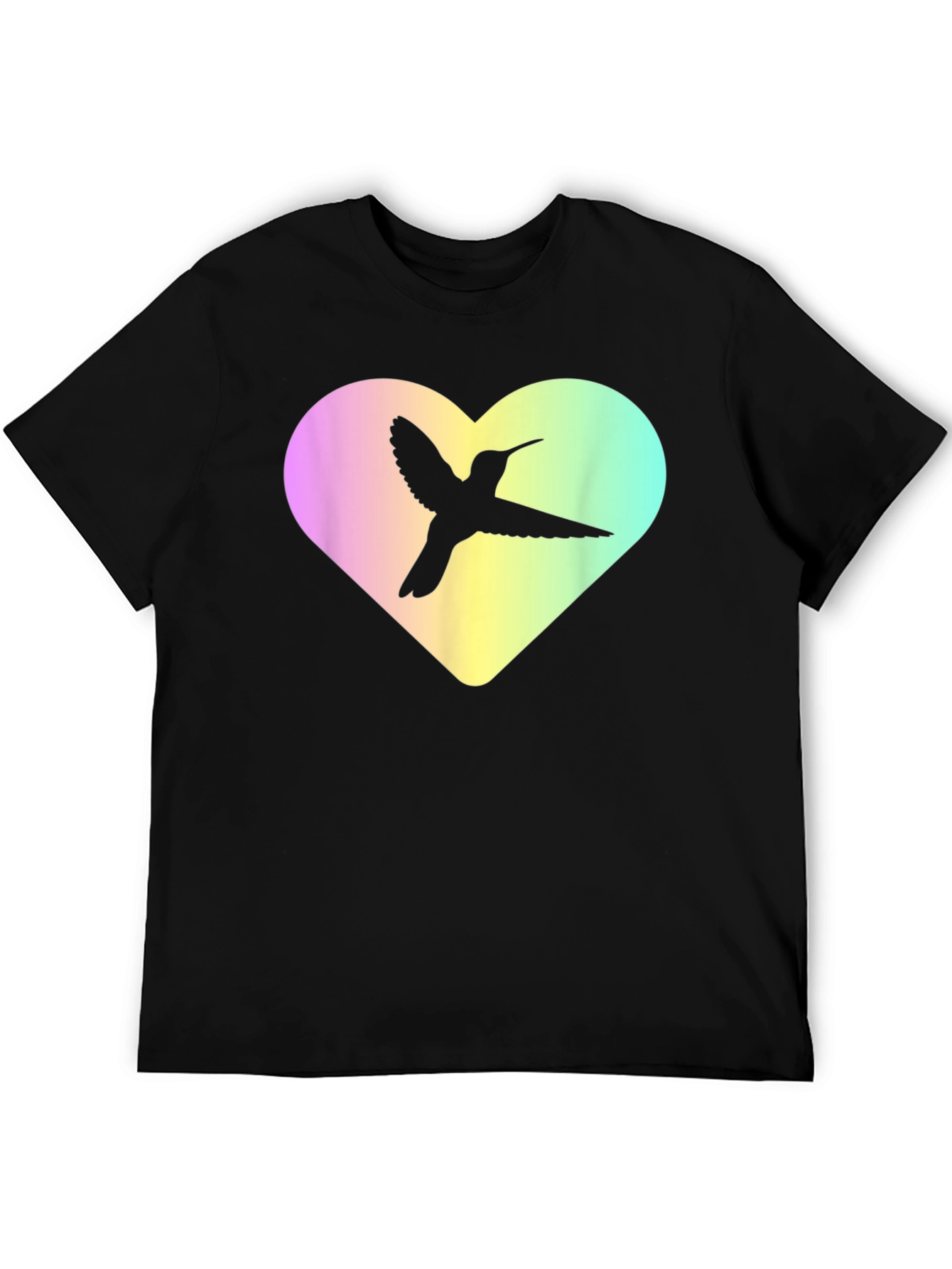 Black Hummingbird Heart Graphic Tee - Unisex view 5