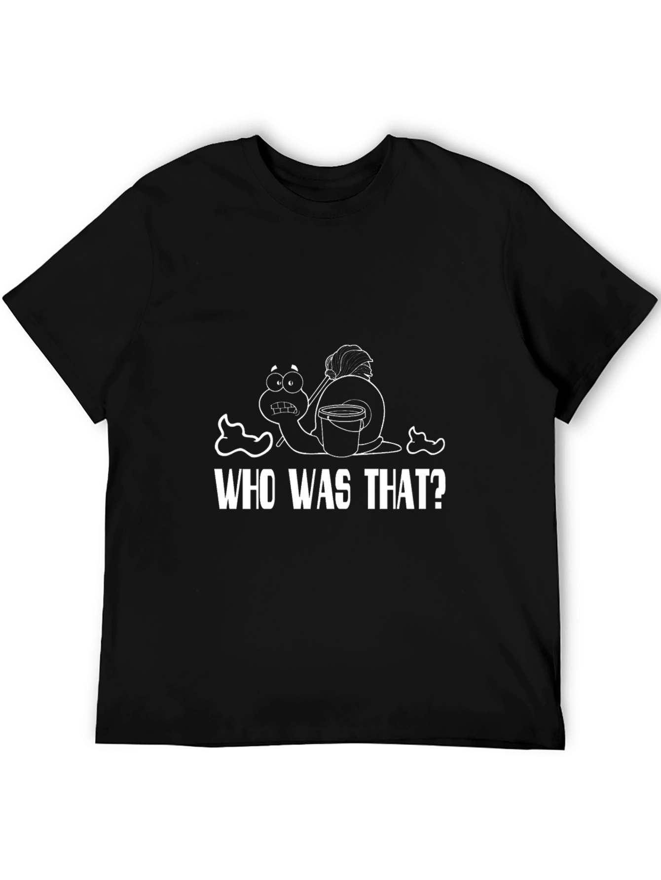 Black Funny Snail Cartoon T-Shirt view 5